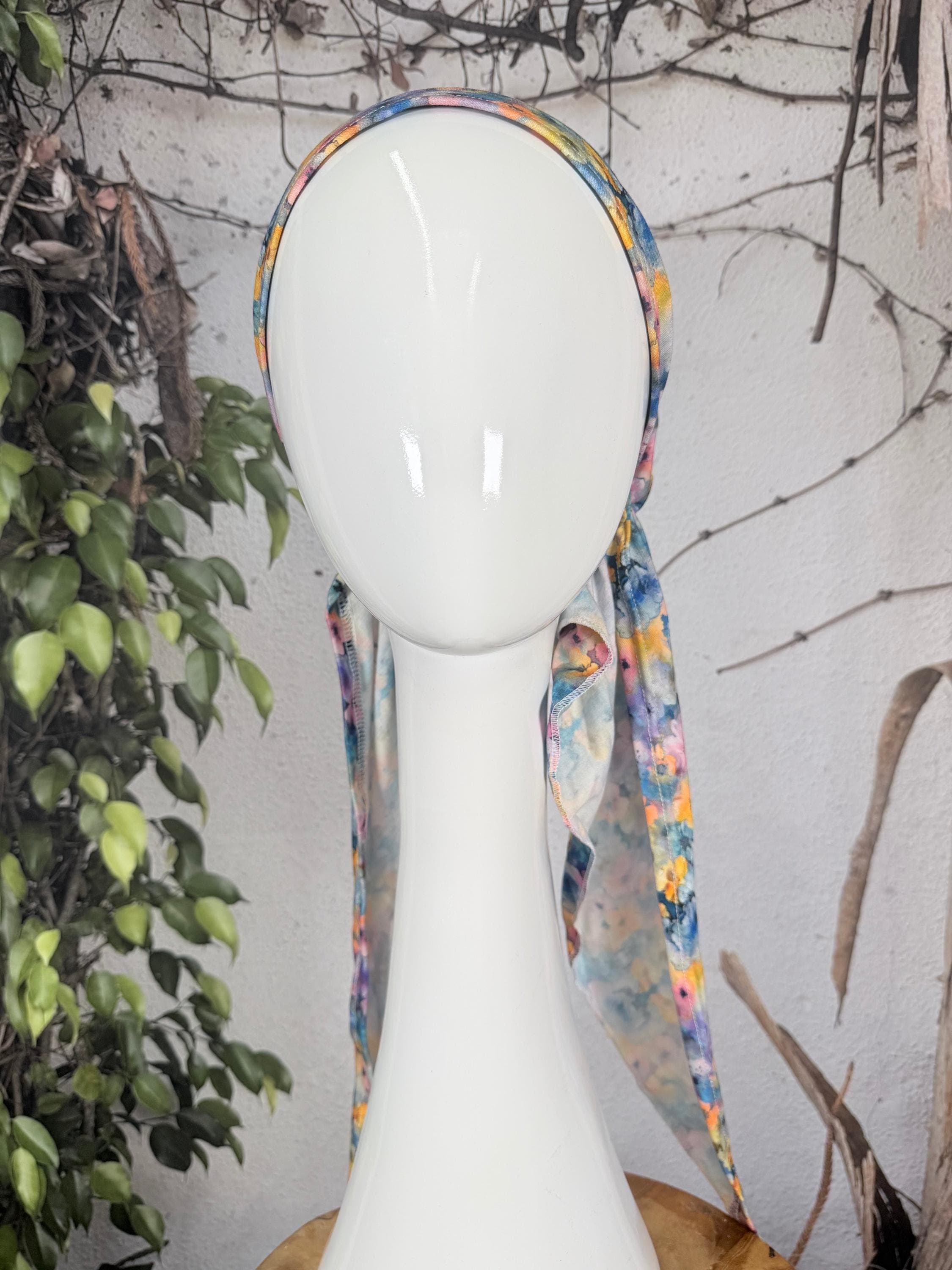 Stretchy Pretied Tichel - Blended Floral Print-pretieds-The Little Tichel Lady