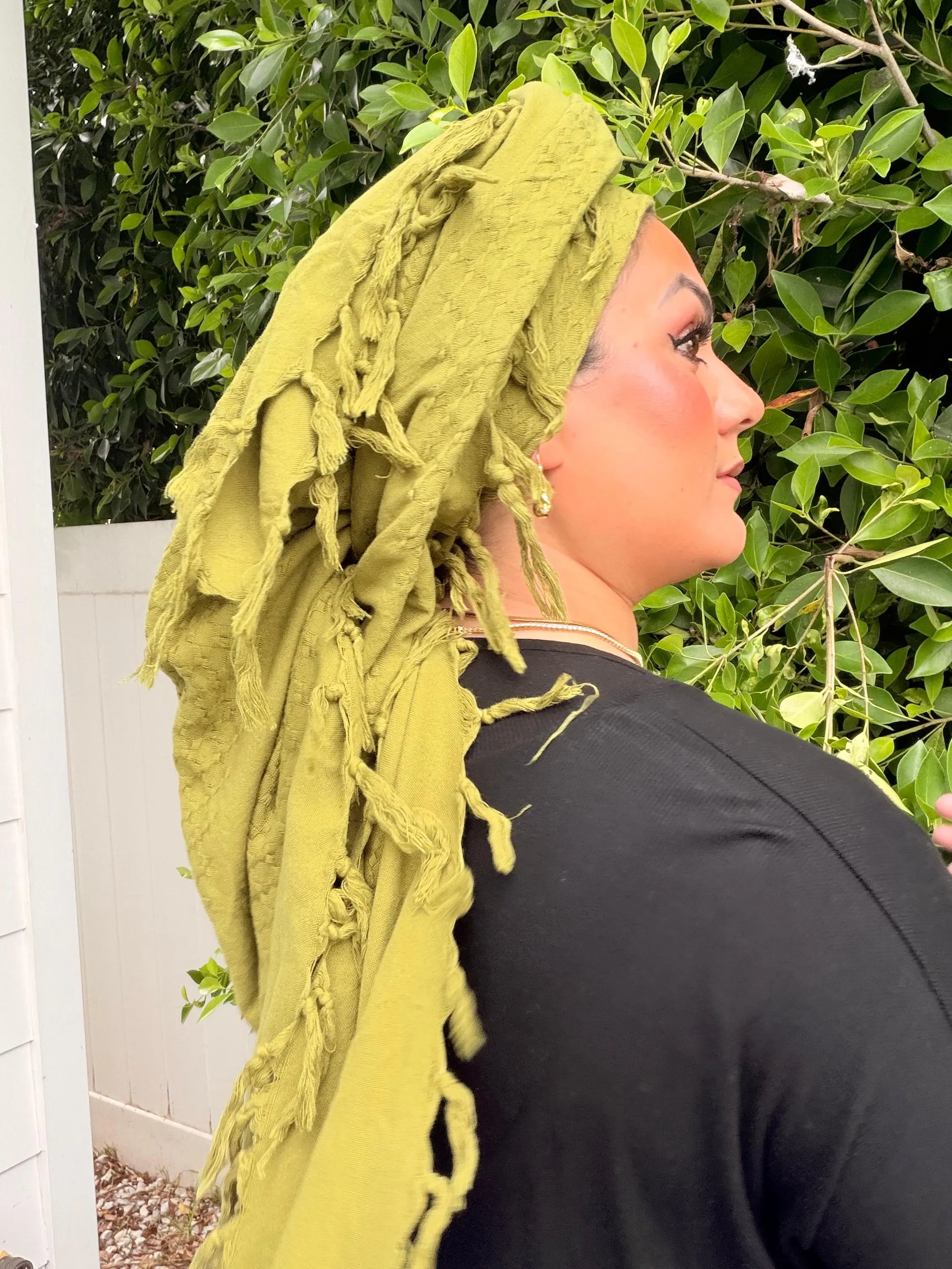 Heritage XL Square Headscarf - Light Olive-square-The Little Tichel Lady