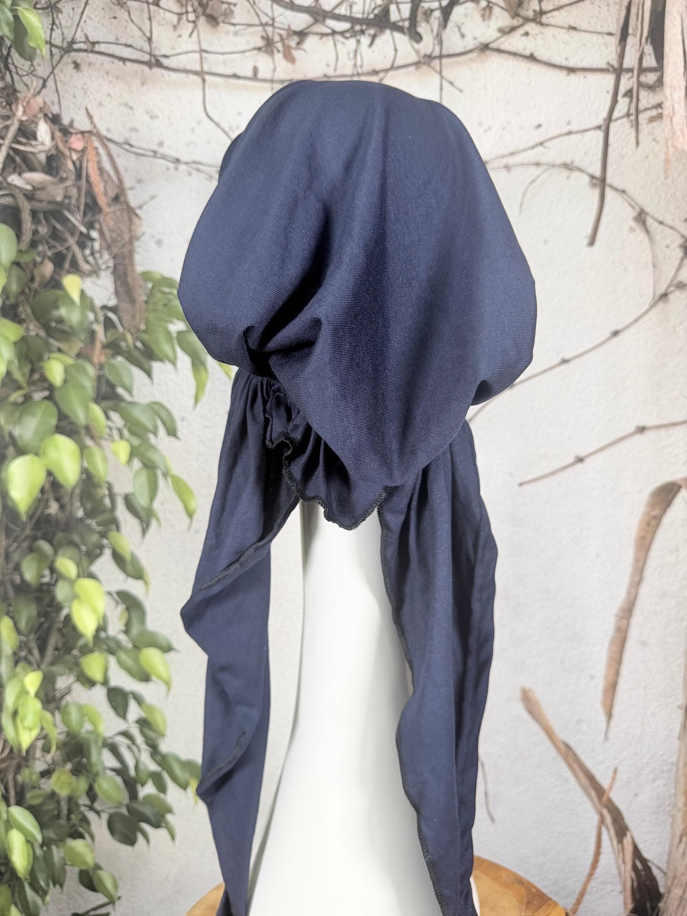 Stretchy Pretied Tichel - Navy Solid-pretieds-The Little Tichel Lady