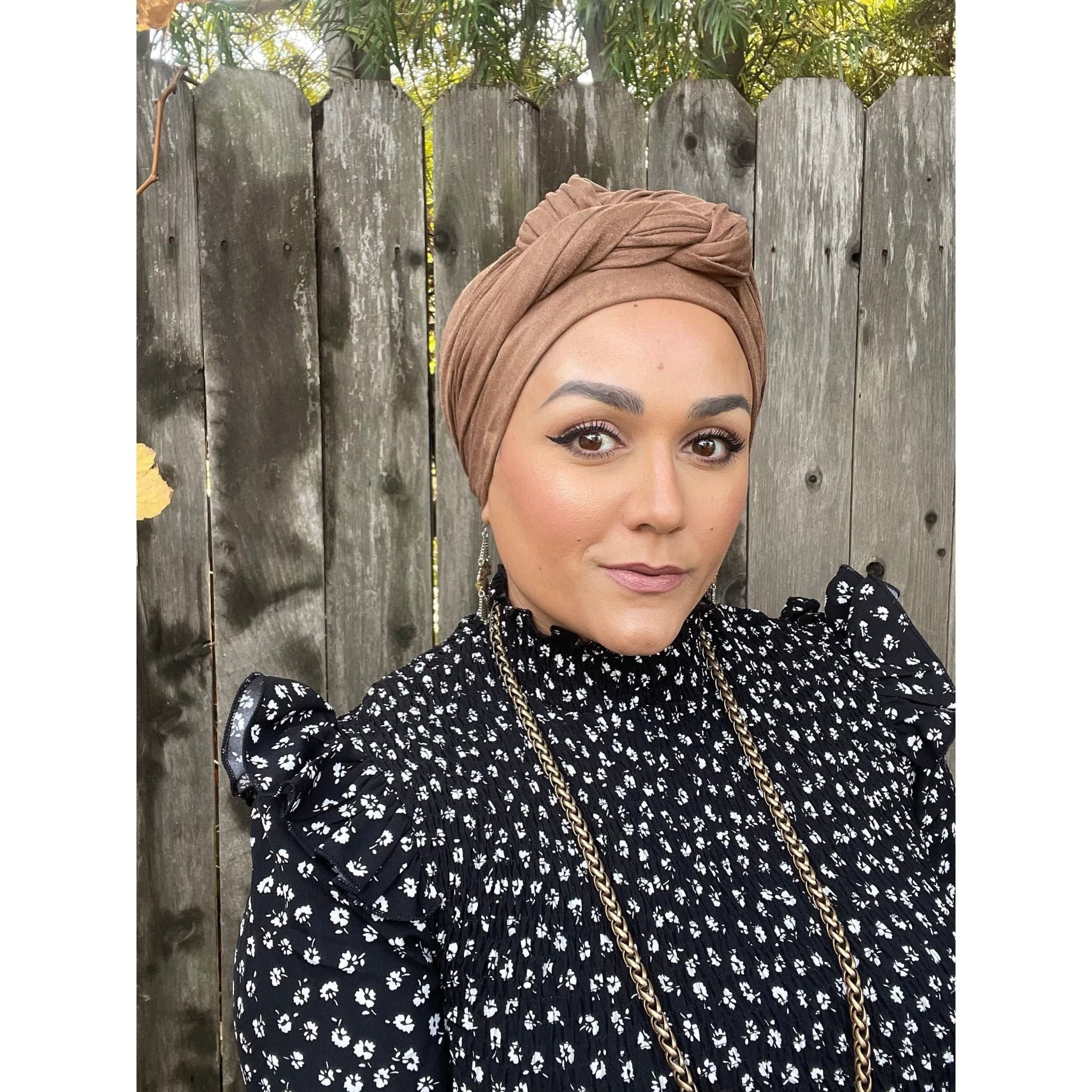 Faux Suede Stretchy Head Wraps - Neutrals - image 3