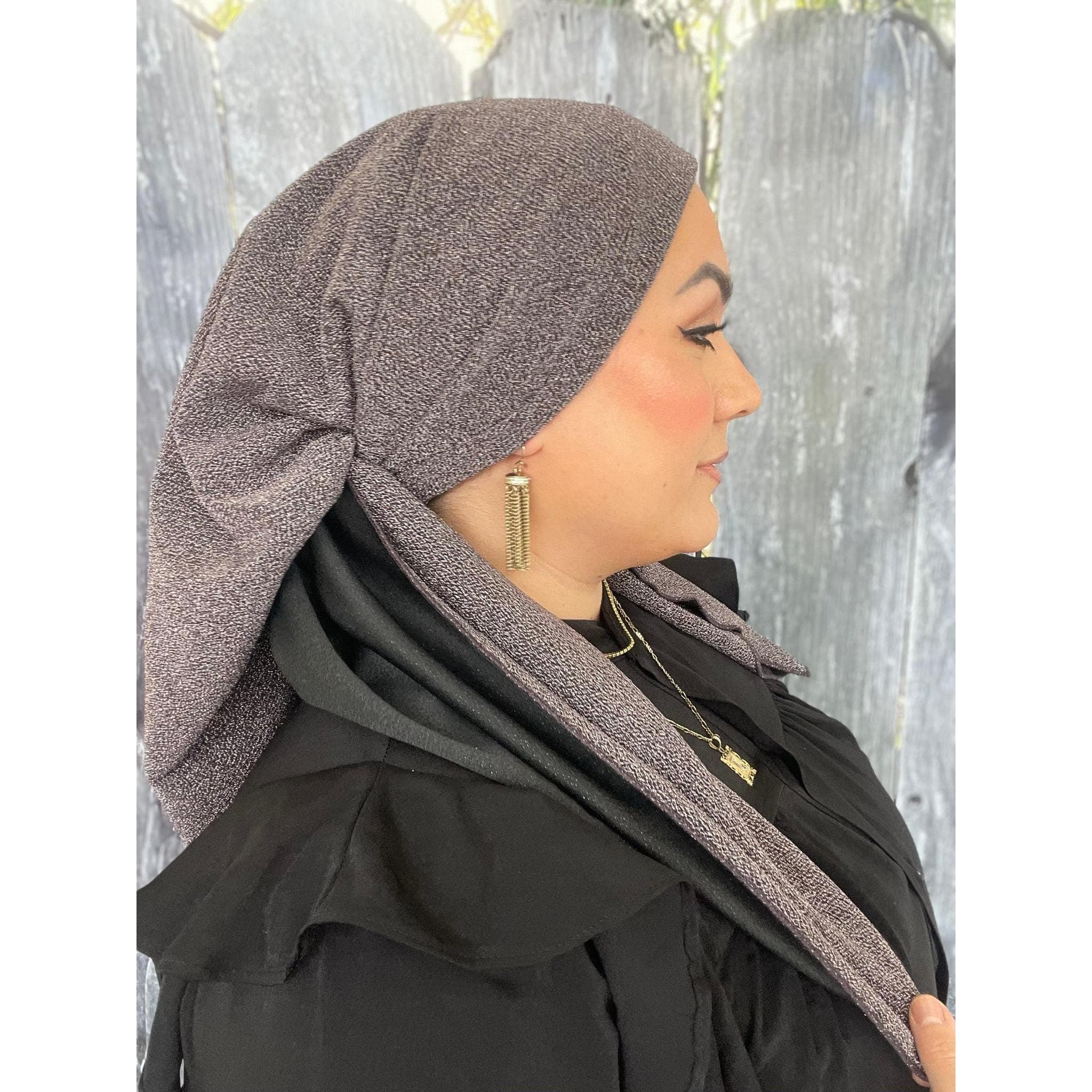Elegant Stretchy Shimmery Square - Graphite-Squares-The Little Tichel Lady