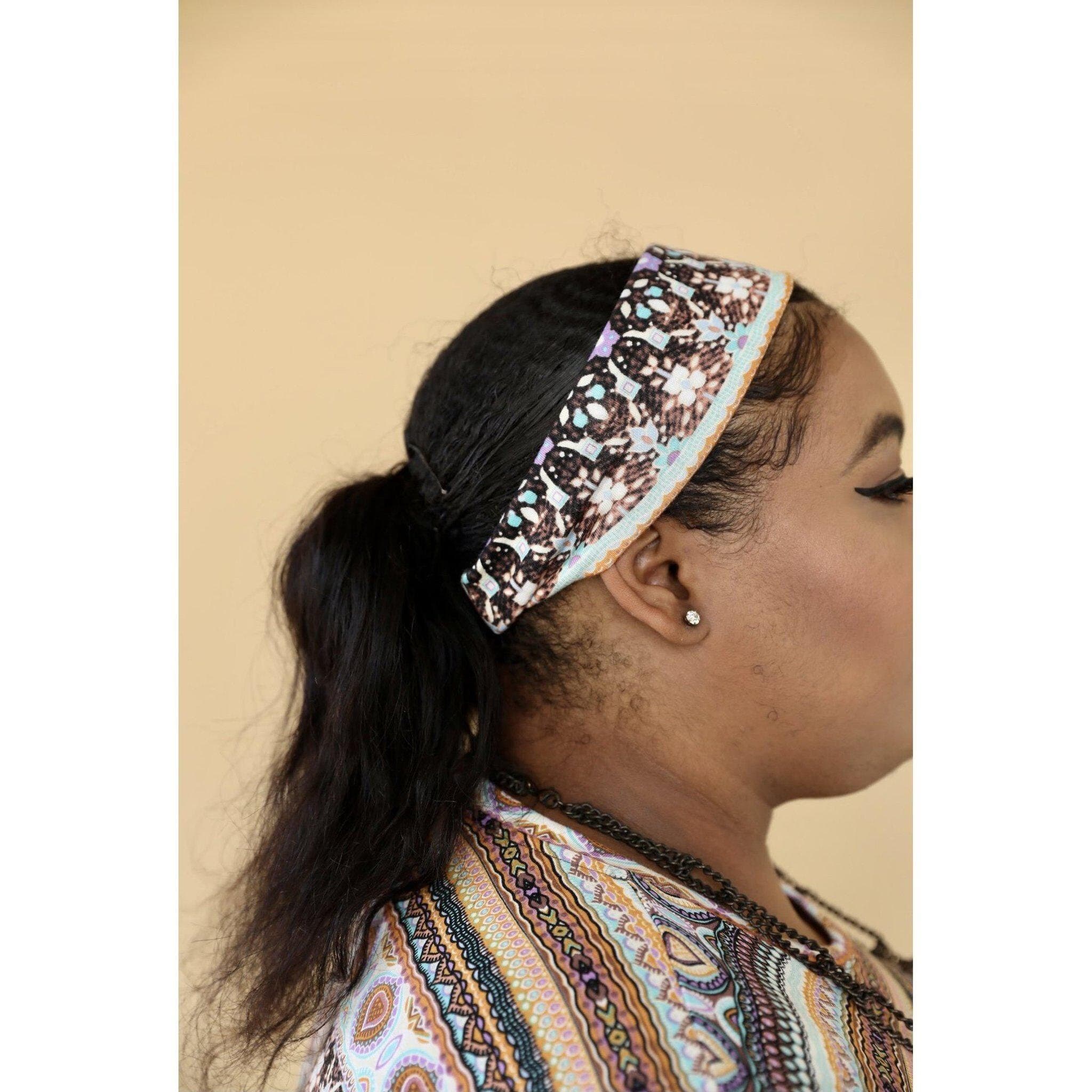 Headband for Women, Abstract Aztec Print, Ladies Hair Band, Hair Accessory, Over Hair, Wig, Tichel, Fall, Turban Headband, Gift for Her - image 3