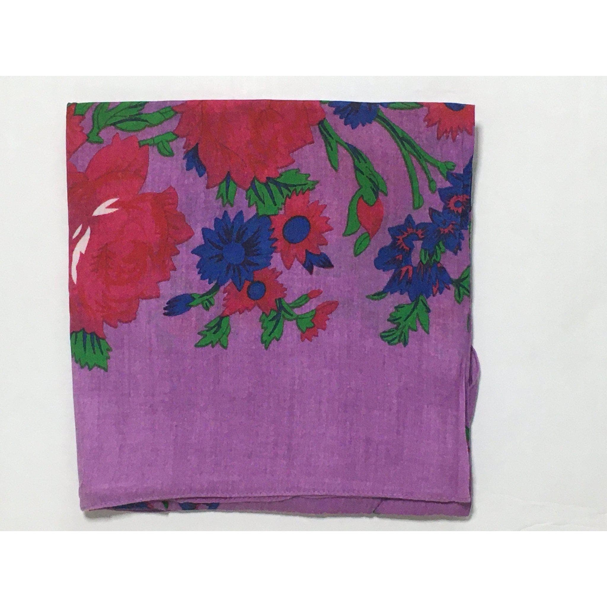 Ukrainian Head Scarf, Purple Floral LARGE Square Babushka Head Covering, Cancer Gifts, Chemo Headwear, Tichel, Hijab Scarf, Bandana, Tichel - image 4