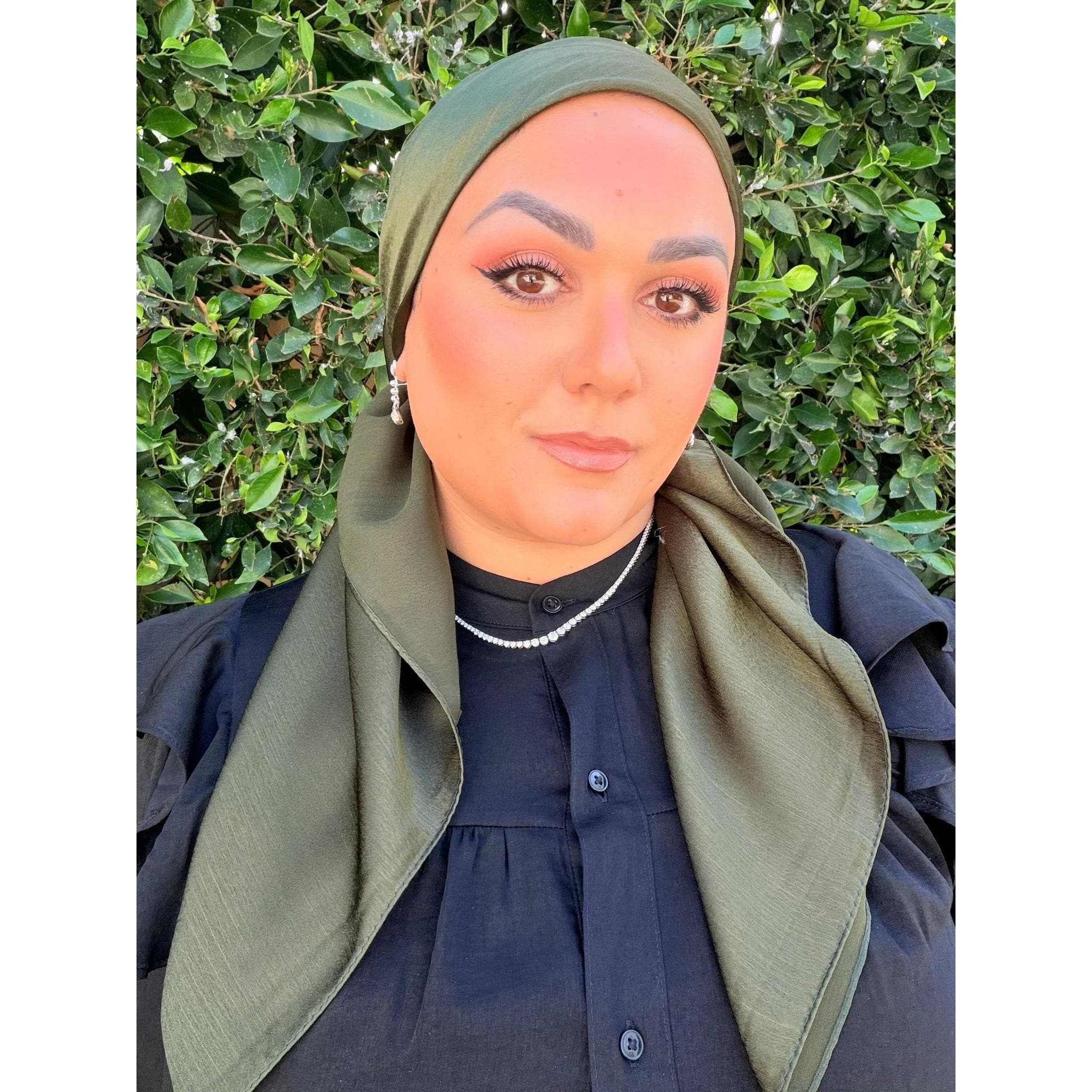 Luster Luxe Squares - Olive-Squares-The Little Tichel Lady
