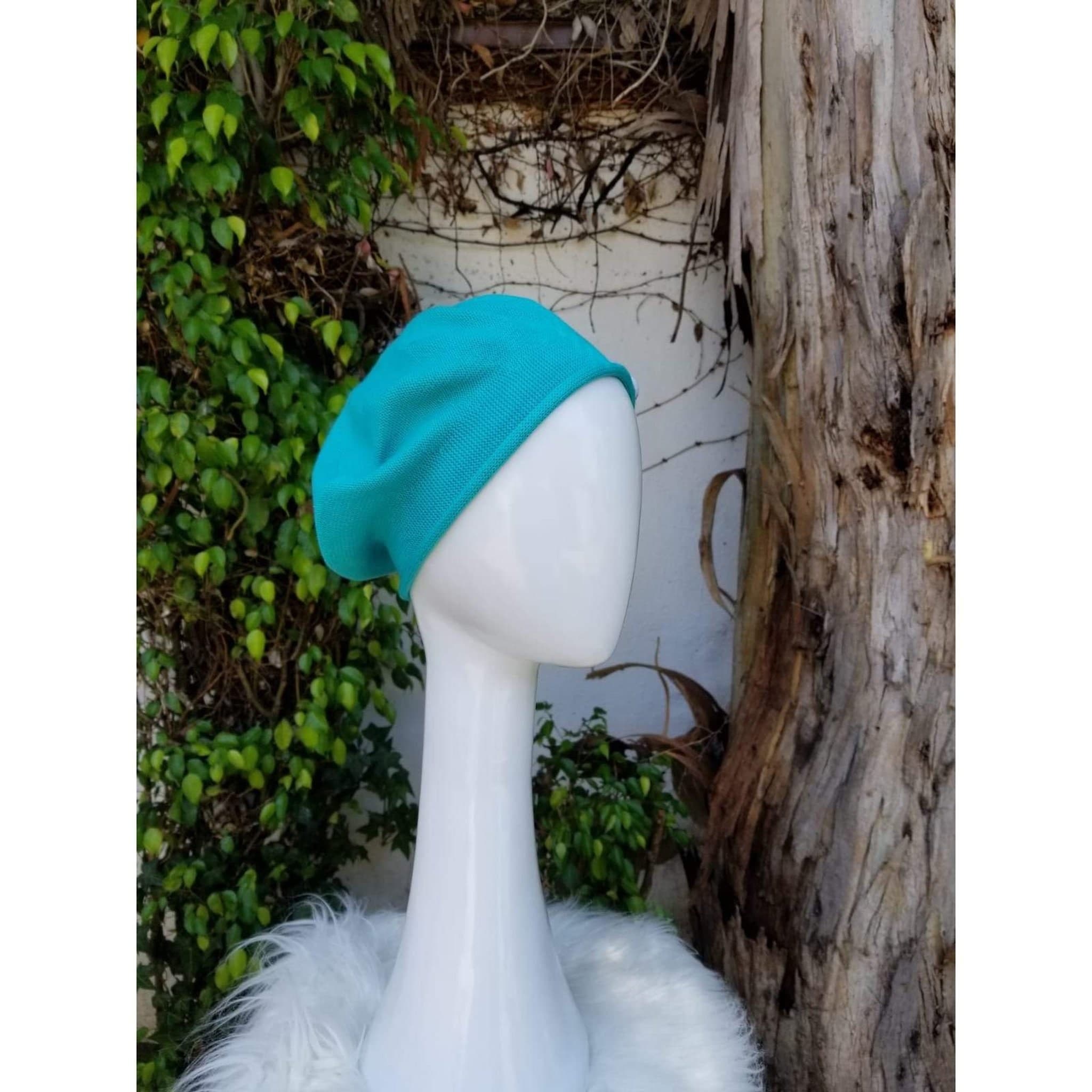 Embellished Cotton Beret - Small, Turqoise Tichel Mitpachat Scarf Jewish Hijab Alopecia Hair Head Covering Sinar Beret Hat Wrap Turban - image 5