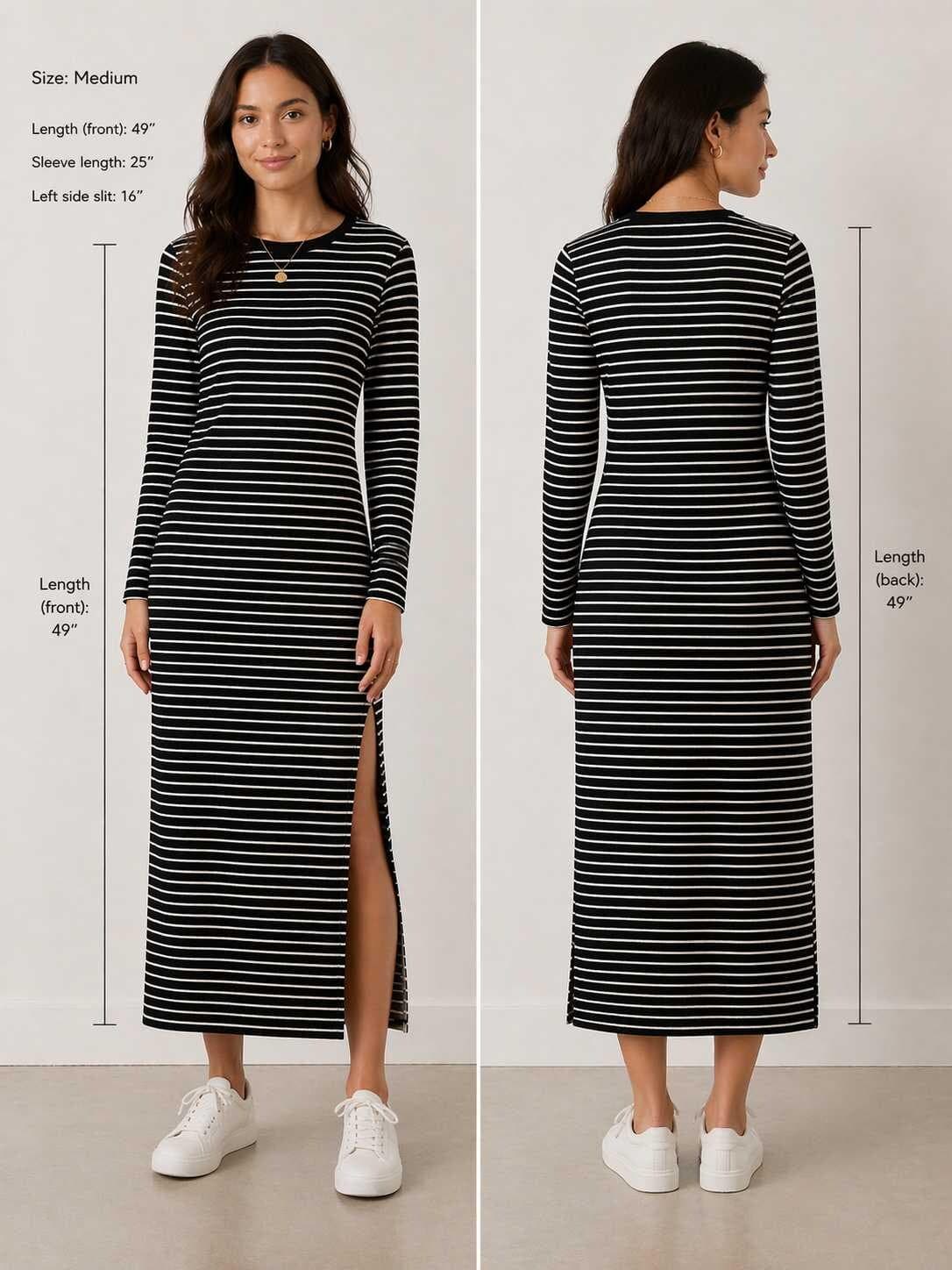 Black/White Striped Sweater Dress-dress-The Little Tichel Lady