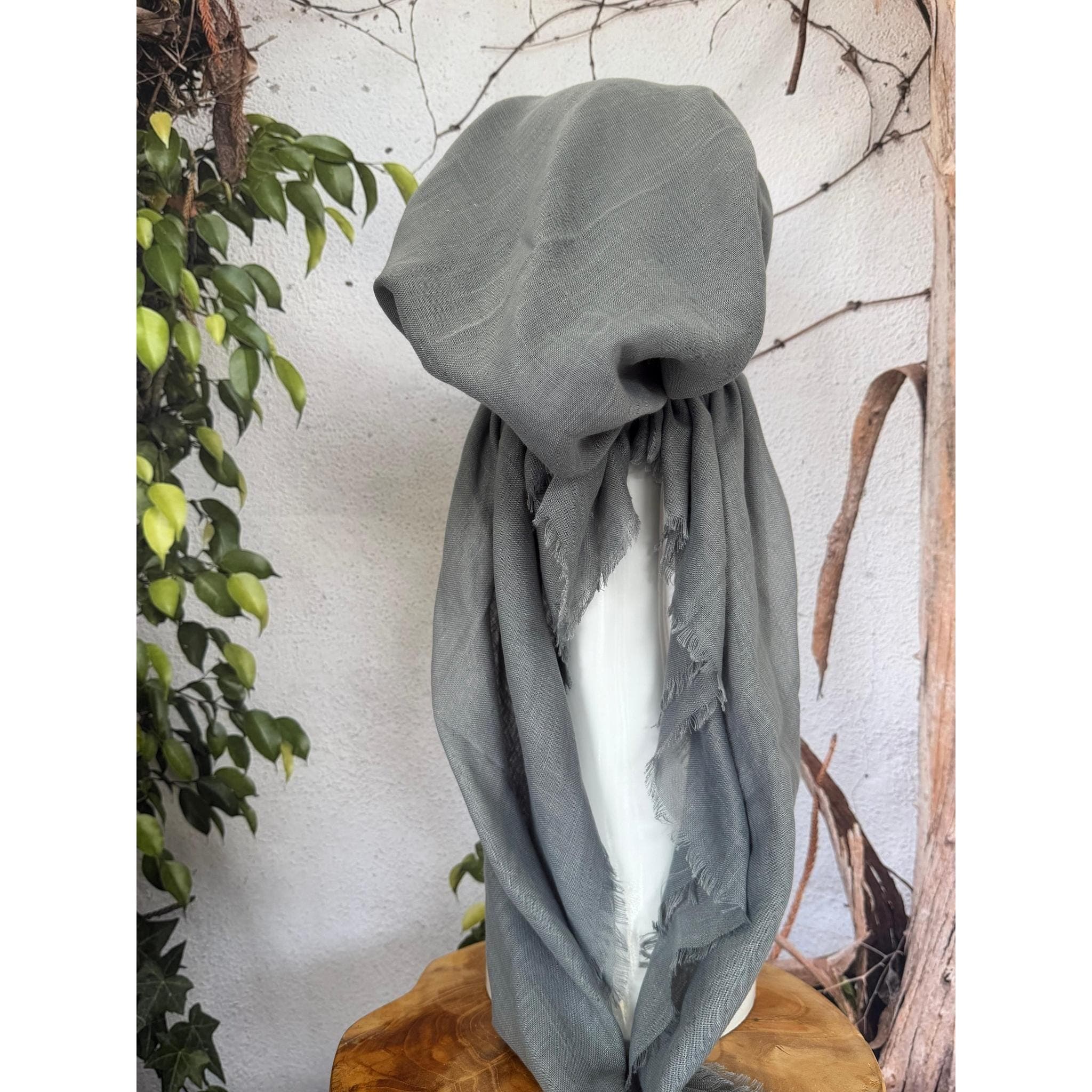 Turkish Cotton Textured NON-SLIP Pretied w/ Long Tails - Silver Gray-pretieds-The Little Tichel Lady