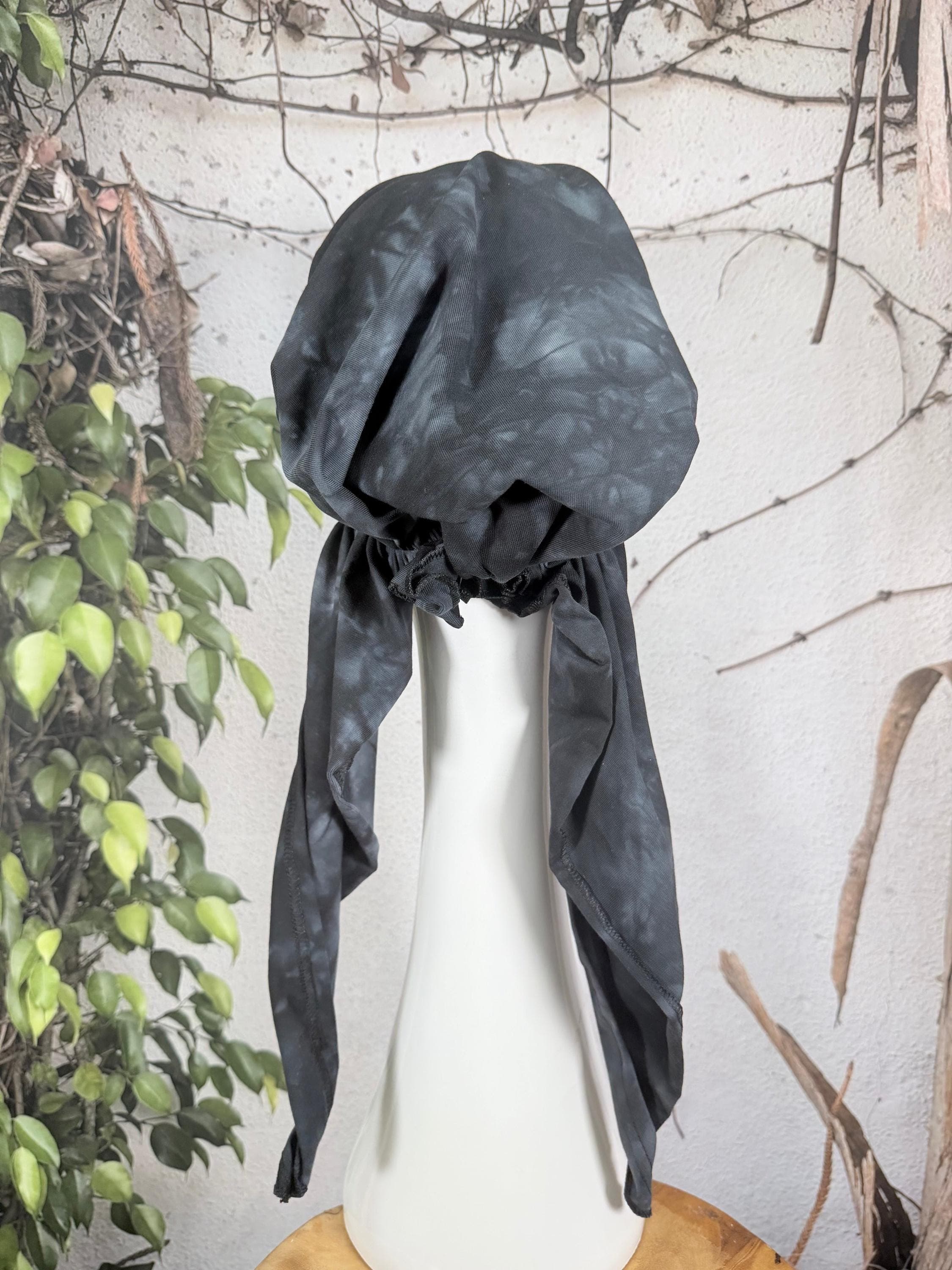 Stretchy Pretied Tichel - Black Tie Dye-pretieds-The Little Tichel Lady