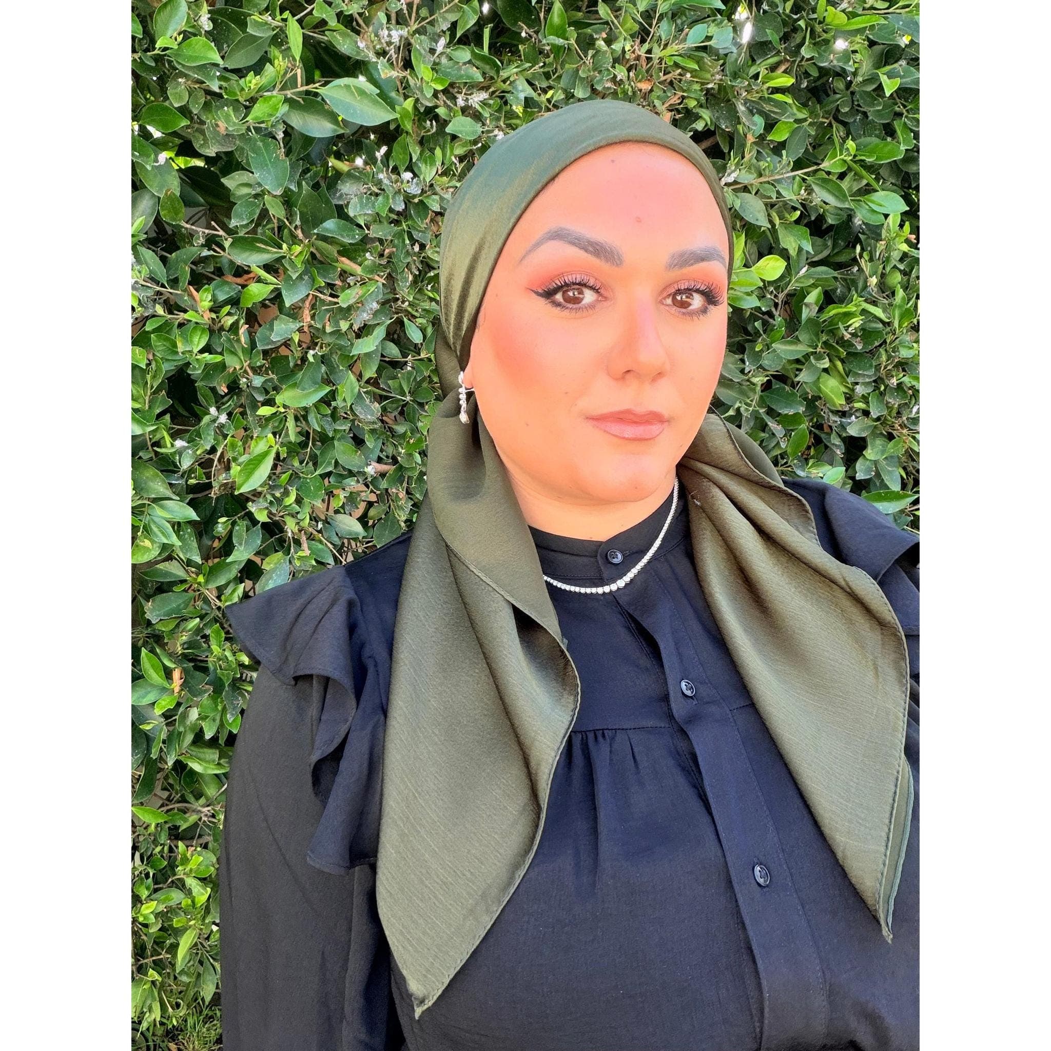 Luster Luxe Squares - Olive-Squares-The Little Tichel Lady