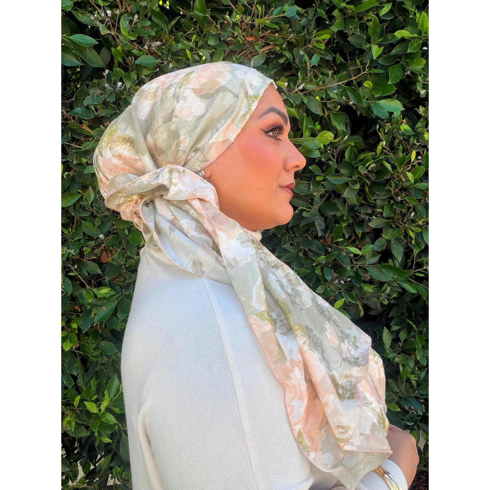 Rinati Lakel - Yom Yom, Sweet Sage/Peach Floral-Specialty Items-The Little Tichel Lady
