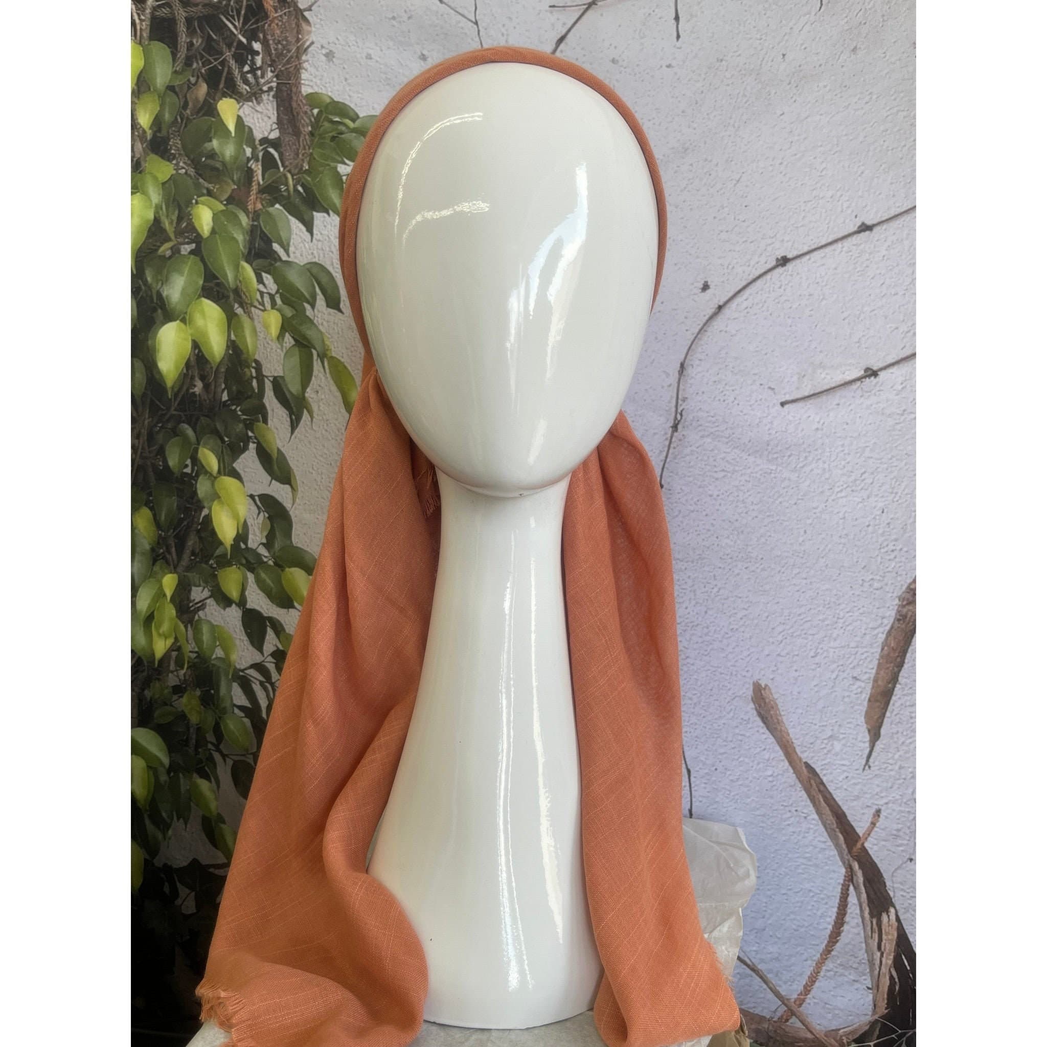 Pretied Turkish Cotton Textured Tichel w/ Long Tails - Dusty Peach-pretieds-The Little Tichel Lady