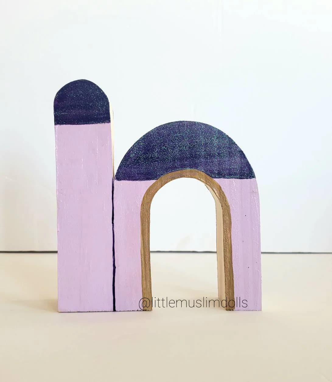 Wooden Masjid Block Building Block Islamic Architecture Mosque Muslim Wood Doll House Arabic Peg Doll - image 5