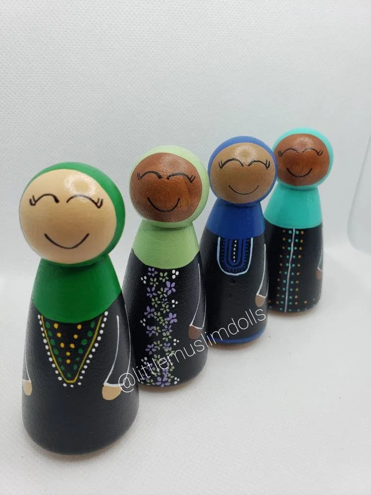 Muslim Doll / Wooden Peg Doll / Hand painted Doll / Islamic Doll - image 5