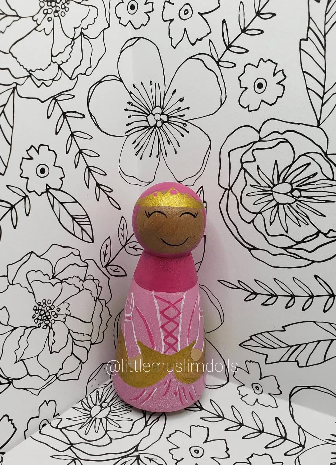 Muslim Princess Peg Doll/Princess Wood Doll/Muslim Queen/Hijab Sparkle/Wood Doll/Islamic Doll/Muslim Barbie Princess/Montessori Waldorf Doll - image 5