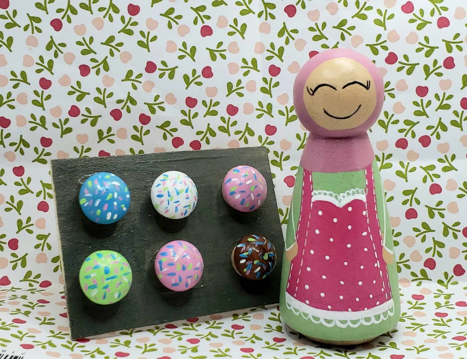 Baker Peg Doll/Muslim Baker/Hijab Chef Baker/Muslim Cook/Peg Doll Chef/Career Dolls/Montessori Toy/Islamic Toy/Muslim Woman Doll/Hijab/Islam