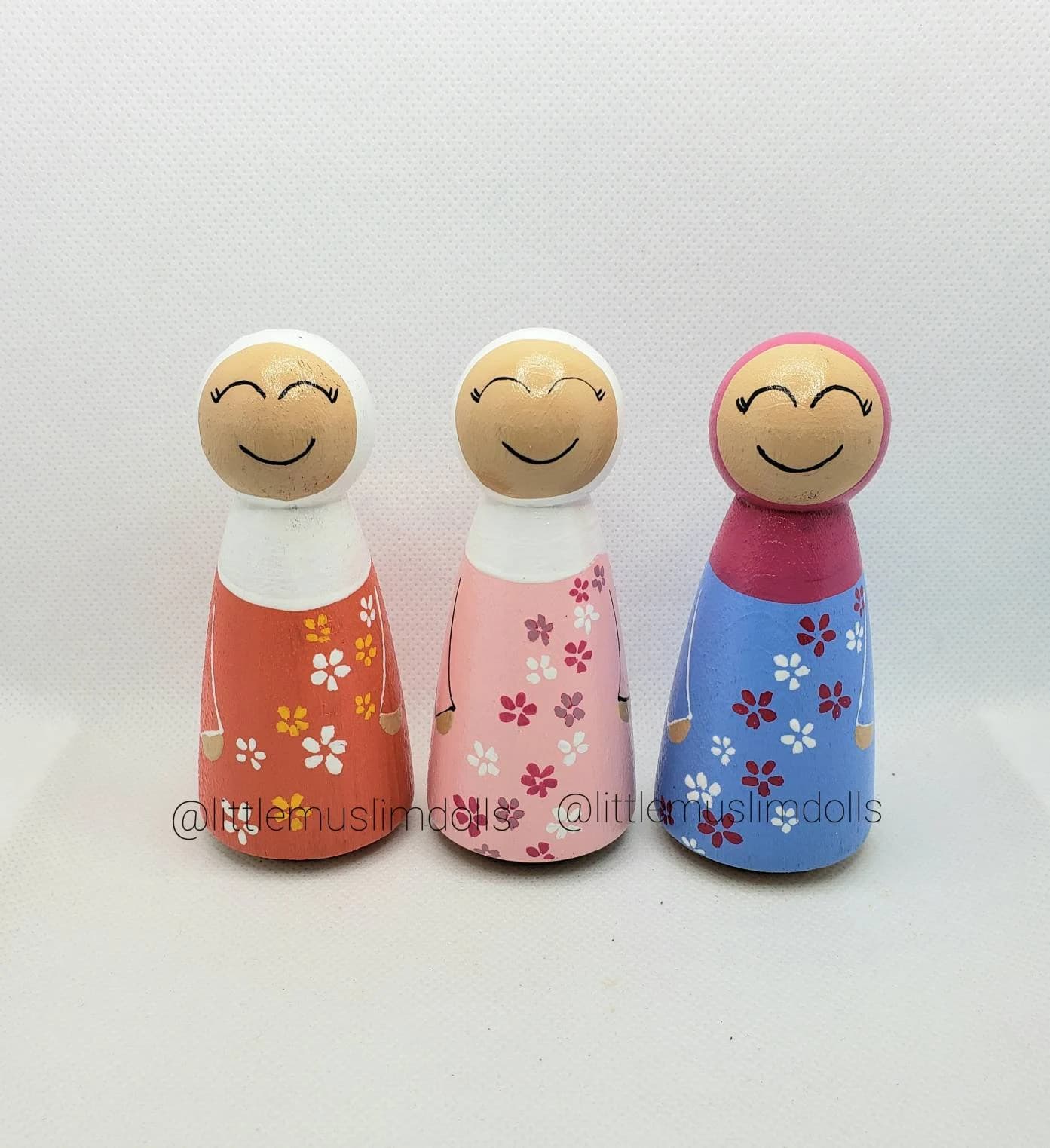 Muslim Peg Doll Wedding Cake Topper Islamic Arabic Hijab Couple