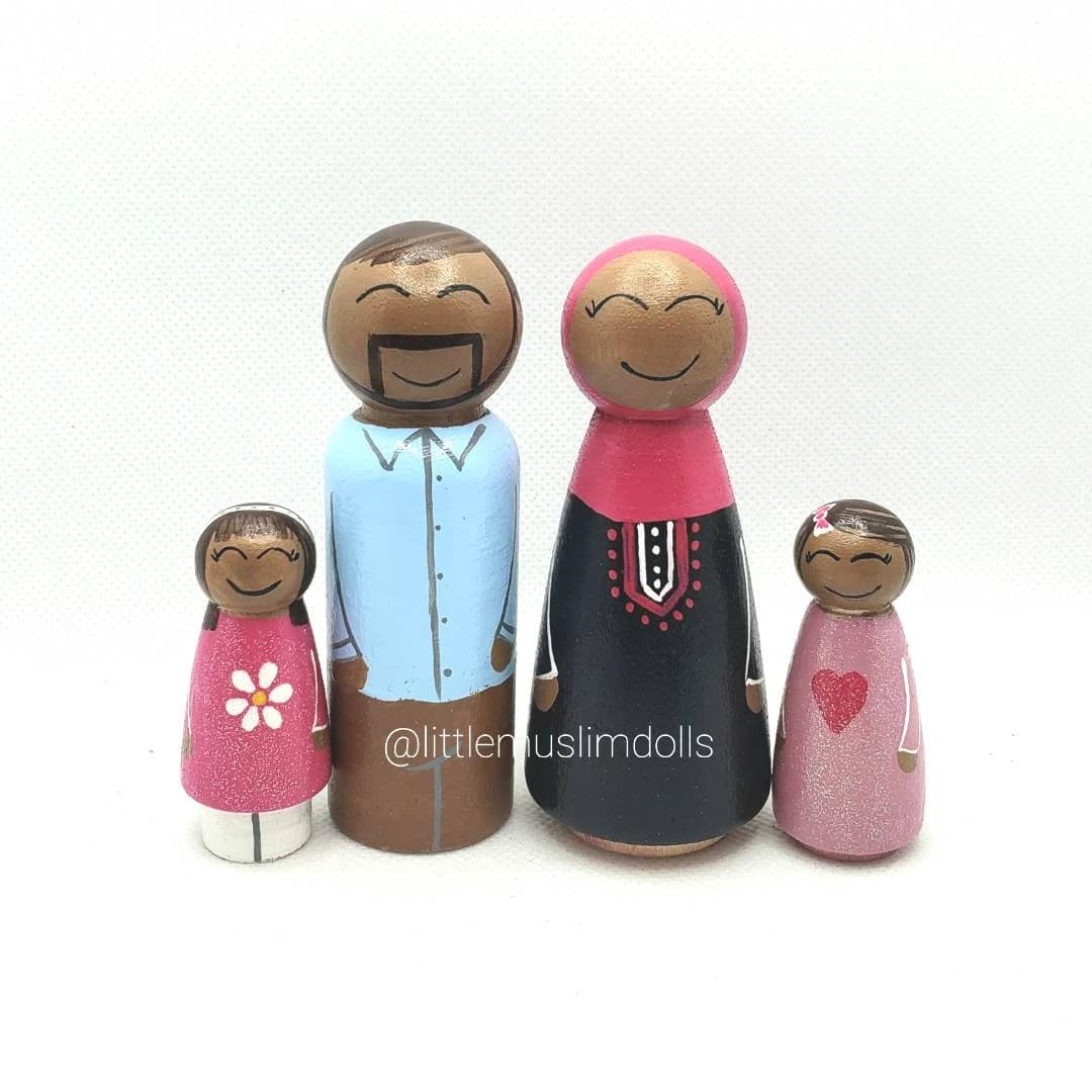 Muslim Peg Doll Family Islamic Arabic Arab Diversity Montessori