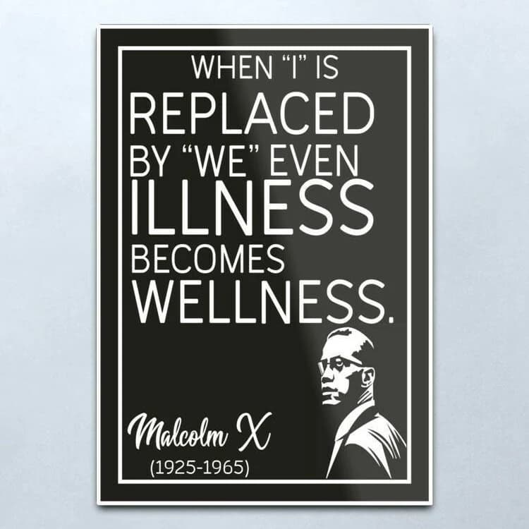Malcolm X - "When 'I' is replaced by 'We'..." - Motivational Inspirational Quote Poster, Birthday Gift, Office Work Home Decor, Wall Art - image 3