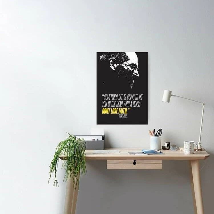 Don't Lose Faith - Steve Jobs Quote, Co-founder of Apple - Motivational Inspirational Quote Poster, Birthday Gift Office Work Decor Wall Art