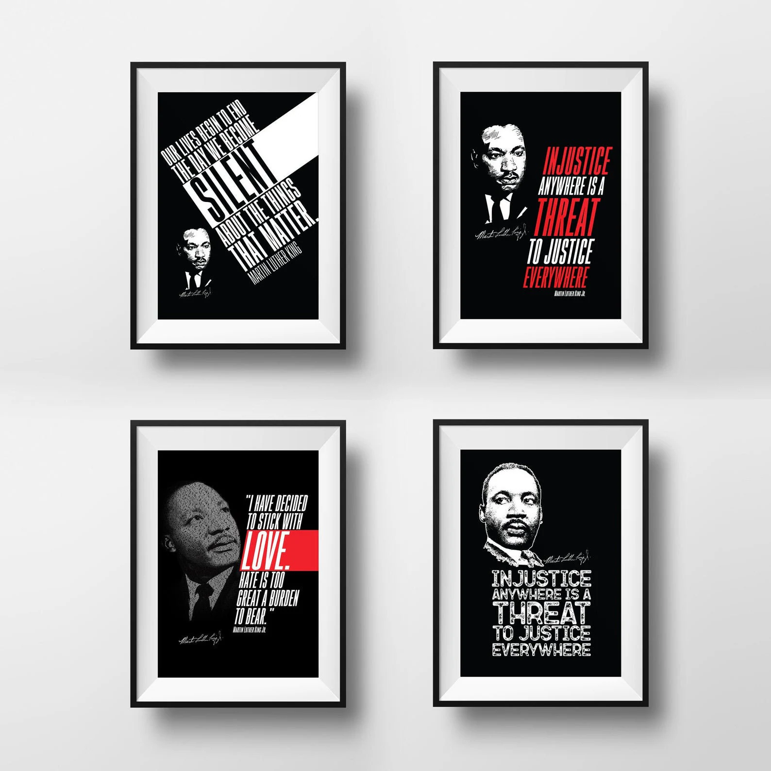 MLK - Martin Luther King Quotes, The Most Powerful MLK Jr. Quotes, Black History - Black Lives Matter BLM Empowering, Inspirational Posters