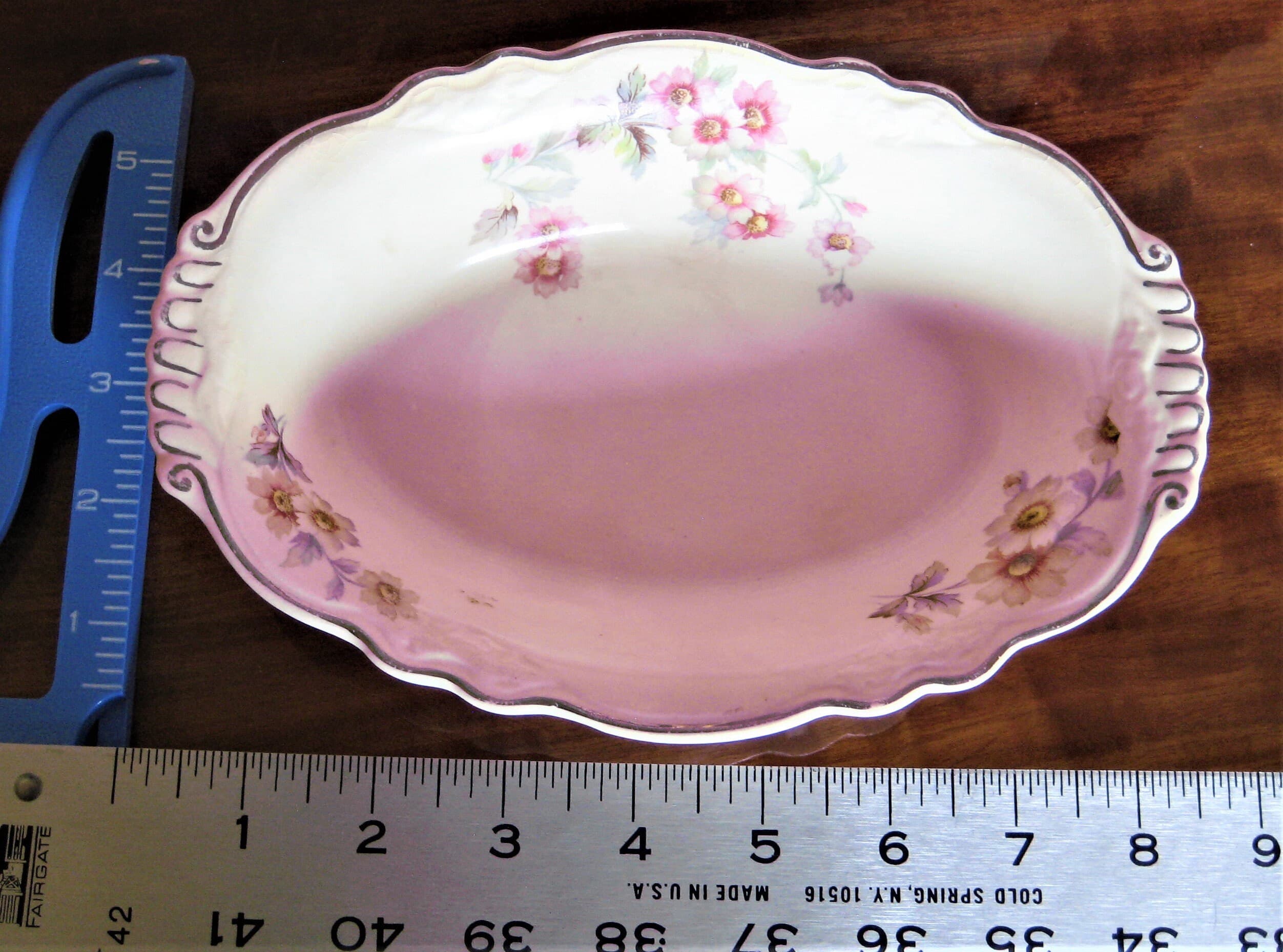 Vintage Homer Laughlin Oval Serving Bowl, Virginia Rose Pattern - image 4
