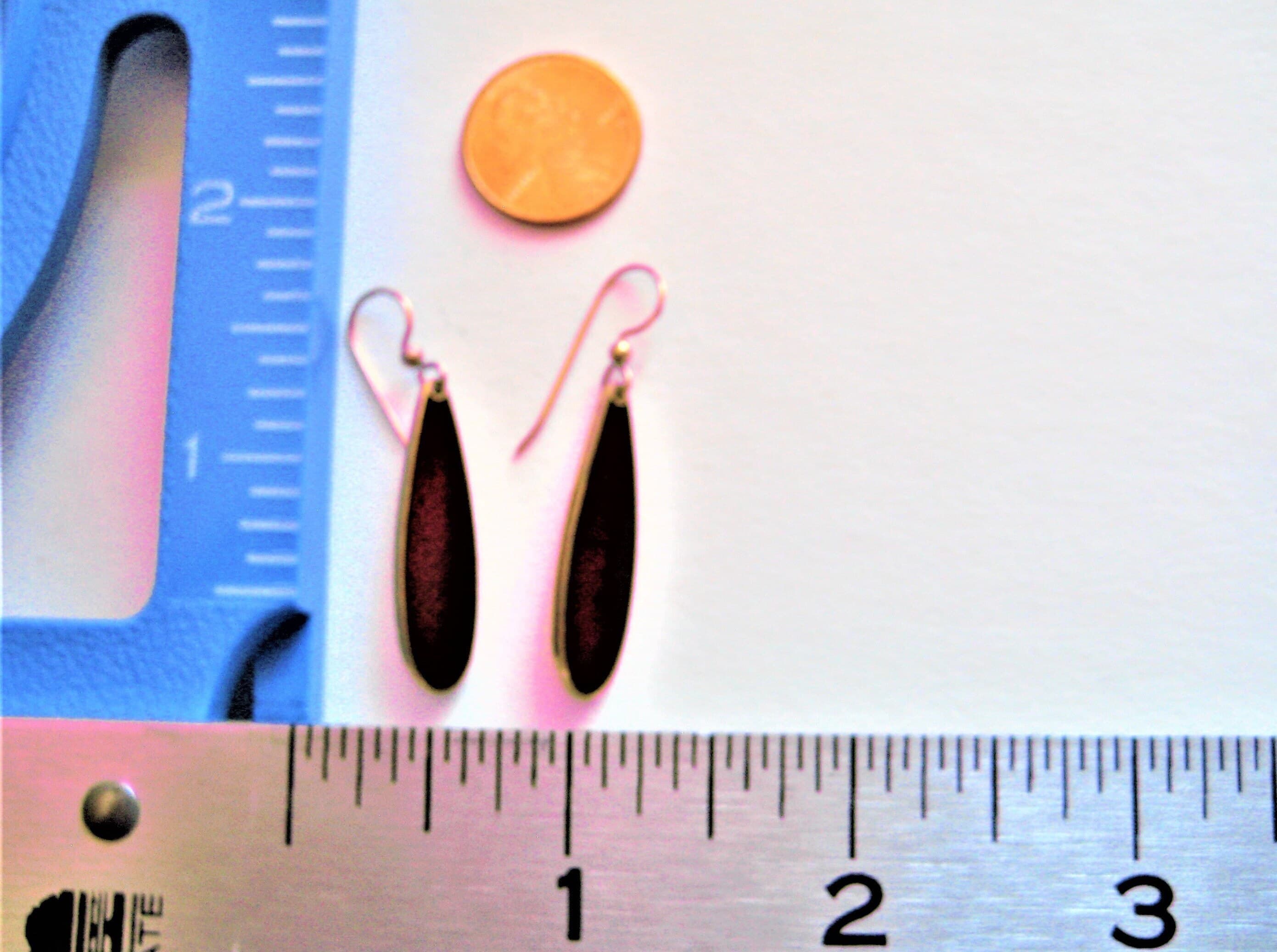 Dangle Earrings, Designer SKYE, Red Enameled Metal, Gold Tone, Vintage - image 5