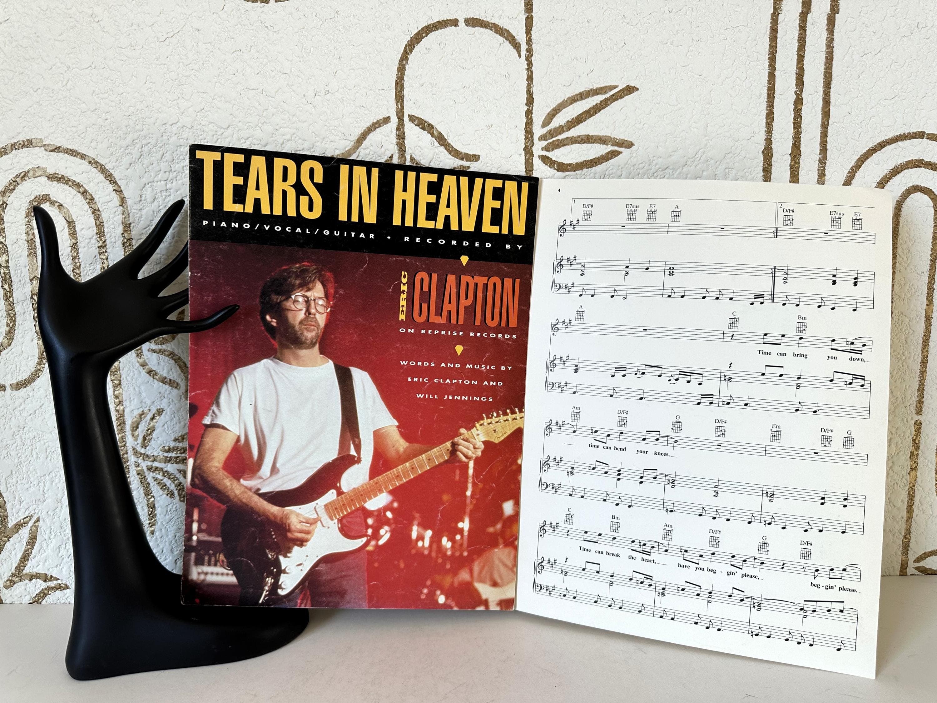 Vintage 1991 Tears in Heaven Sheet Music: Eric Clapton Piano/Vocal/Guitar, 1991