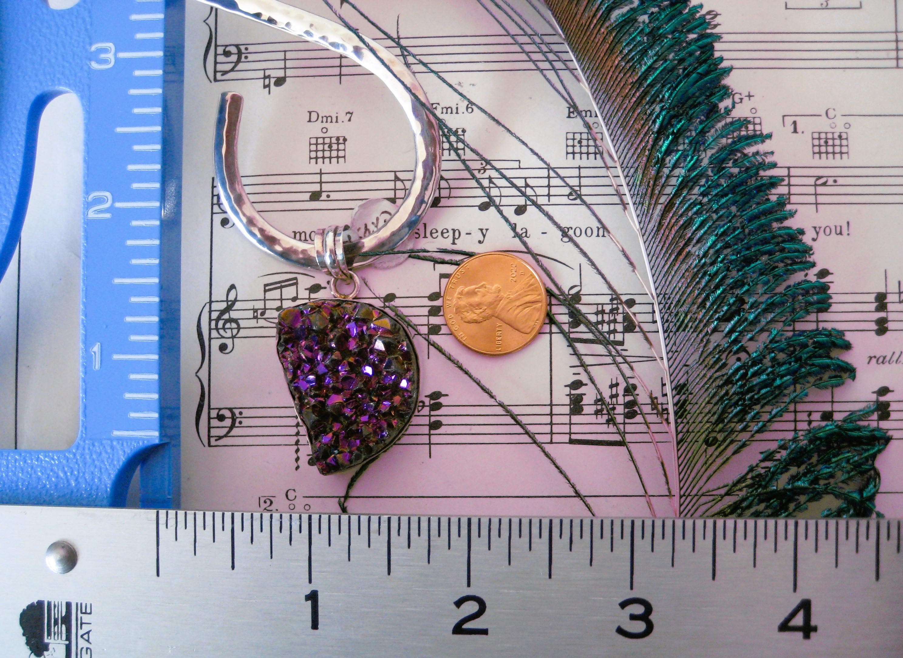 Pendant, Raw Amethyst Crystal and Sterling Silver, Vintage Estate Jewelry - image 4