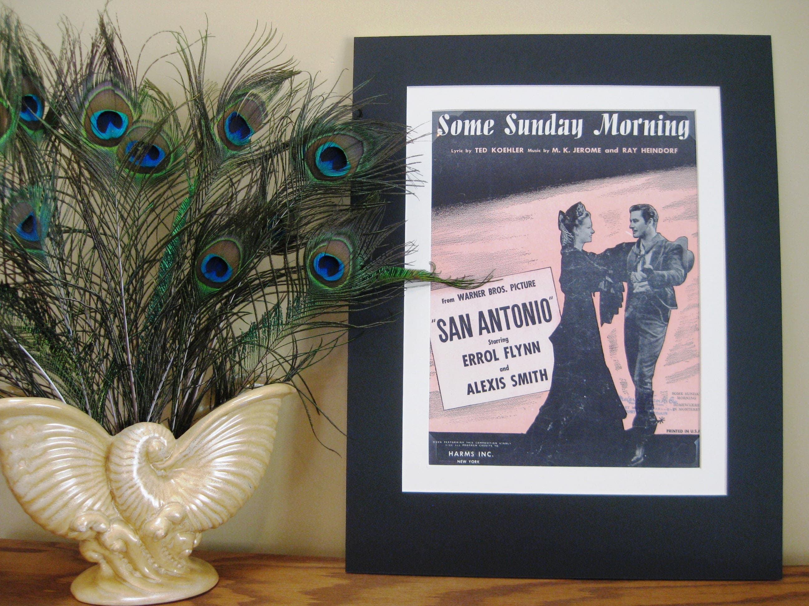 Errol Flynn "San Antonio" Sheet Music, Matted Movie Art - image 5