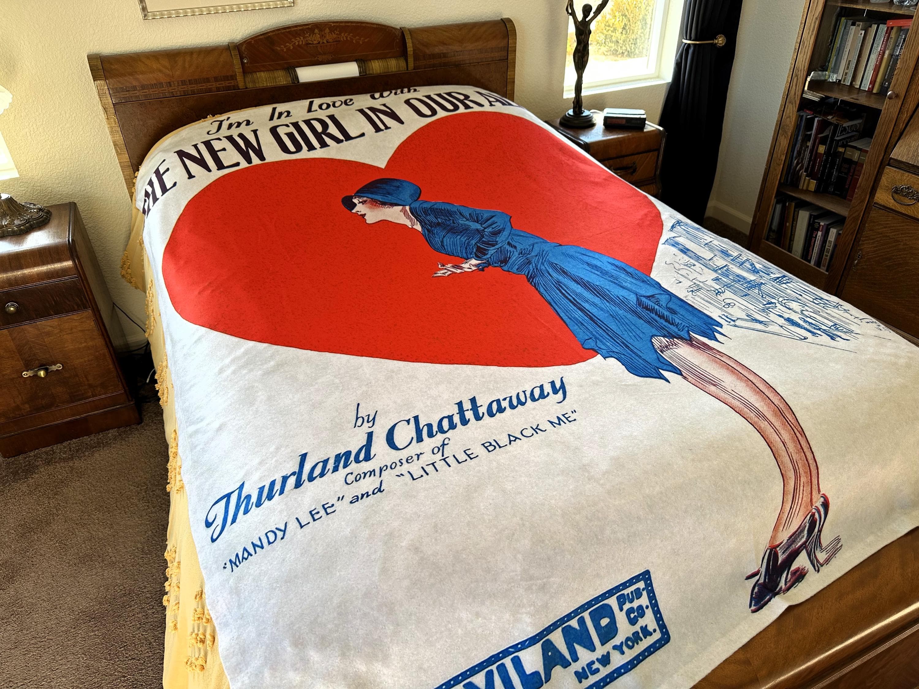 Blanket Vintage Sheet Music Graphic, “I’m in Love With The New Girl In Our Alley” - image 3