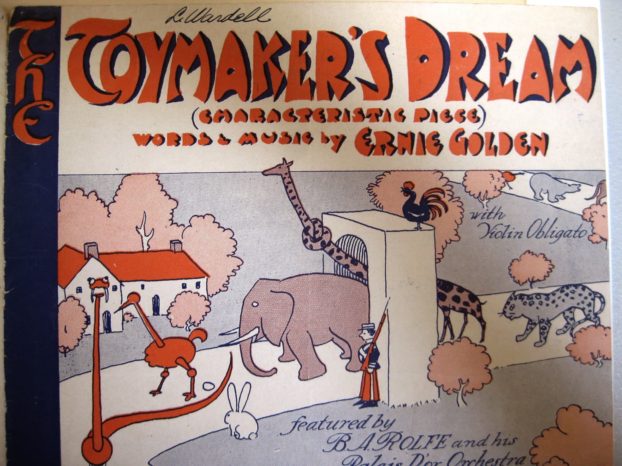 Vintage "The Toymaker’s Dream" Sheet Music, Matted Animal Parade Art, 1929 - image 5