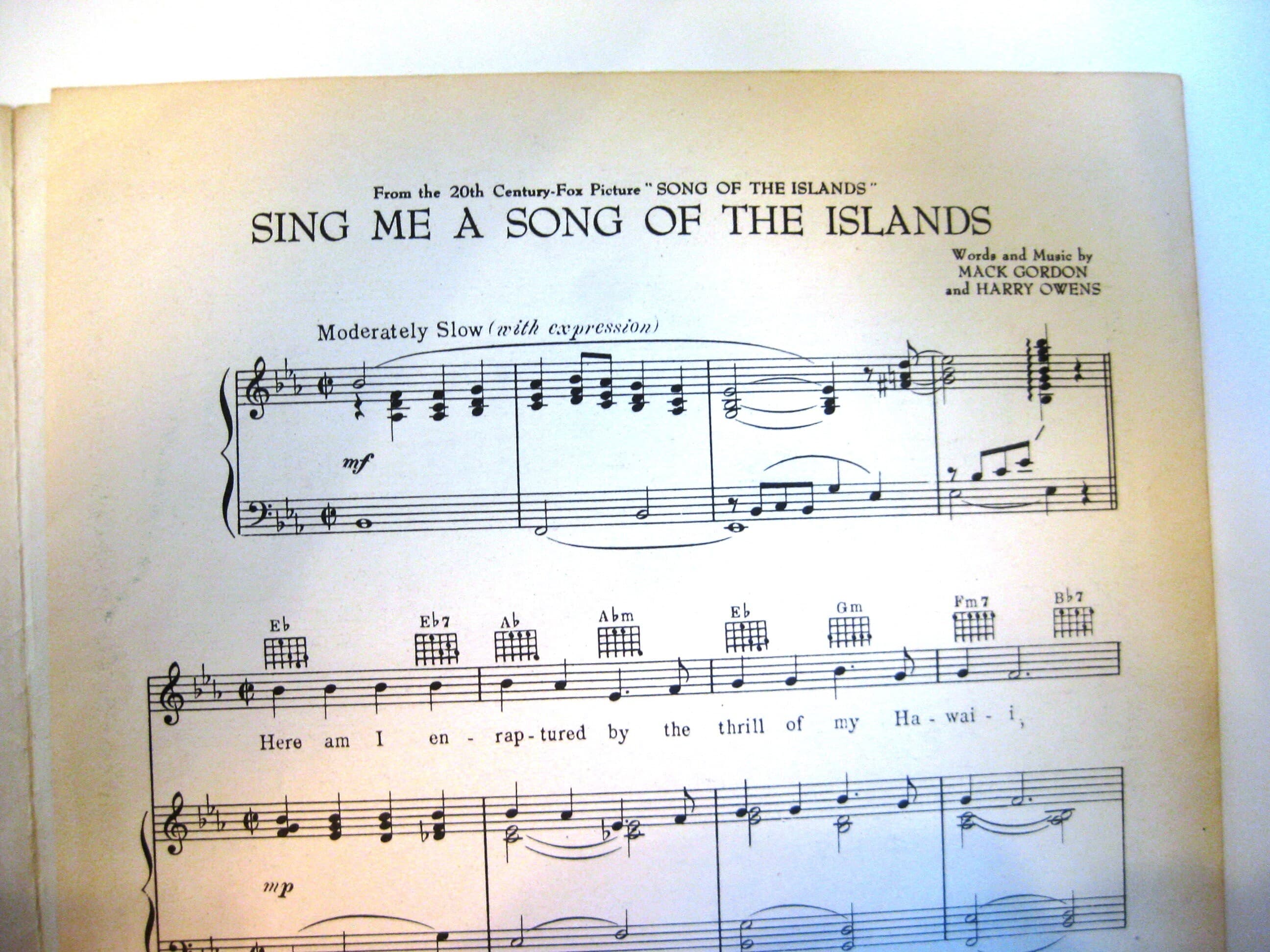 Betty Grable Sheet Music, Sing Me a Song of the Islands, 1942 - image 4