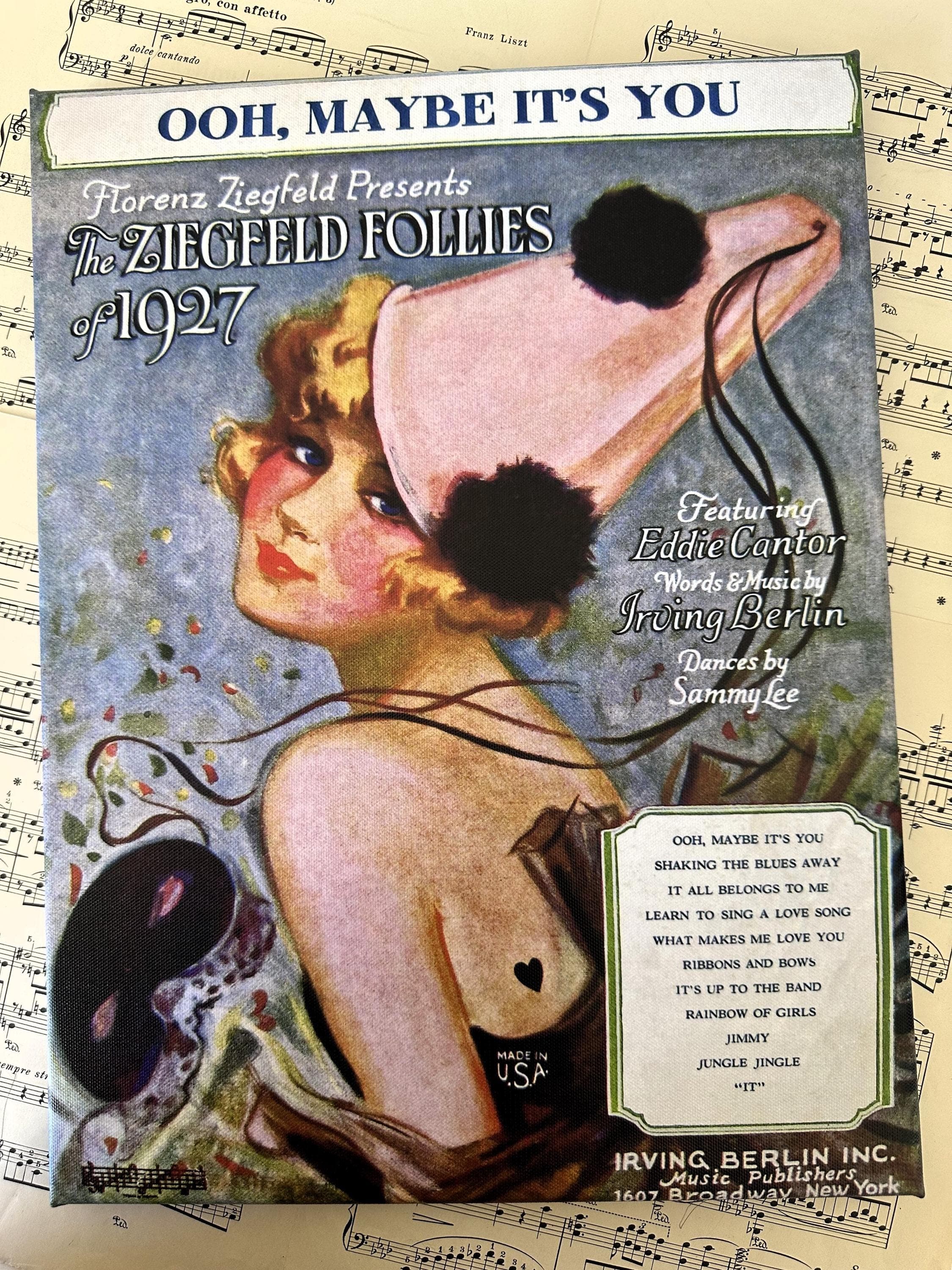 Blanket Vintage Sheet Music Cover Graphic, “Ziegfeld Follies of 1927, 81x 60 inches - image 5