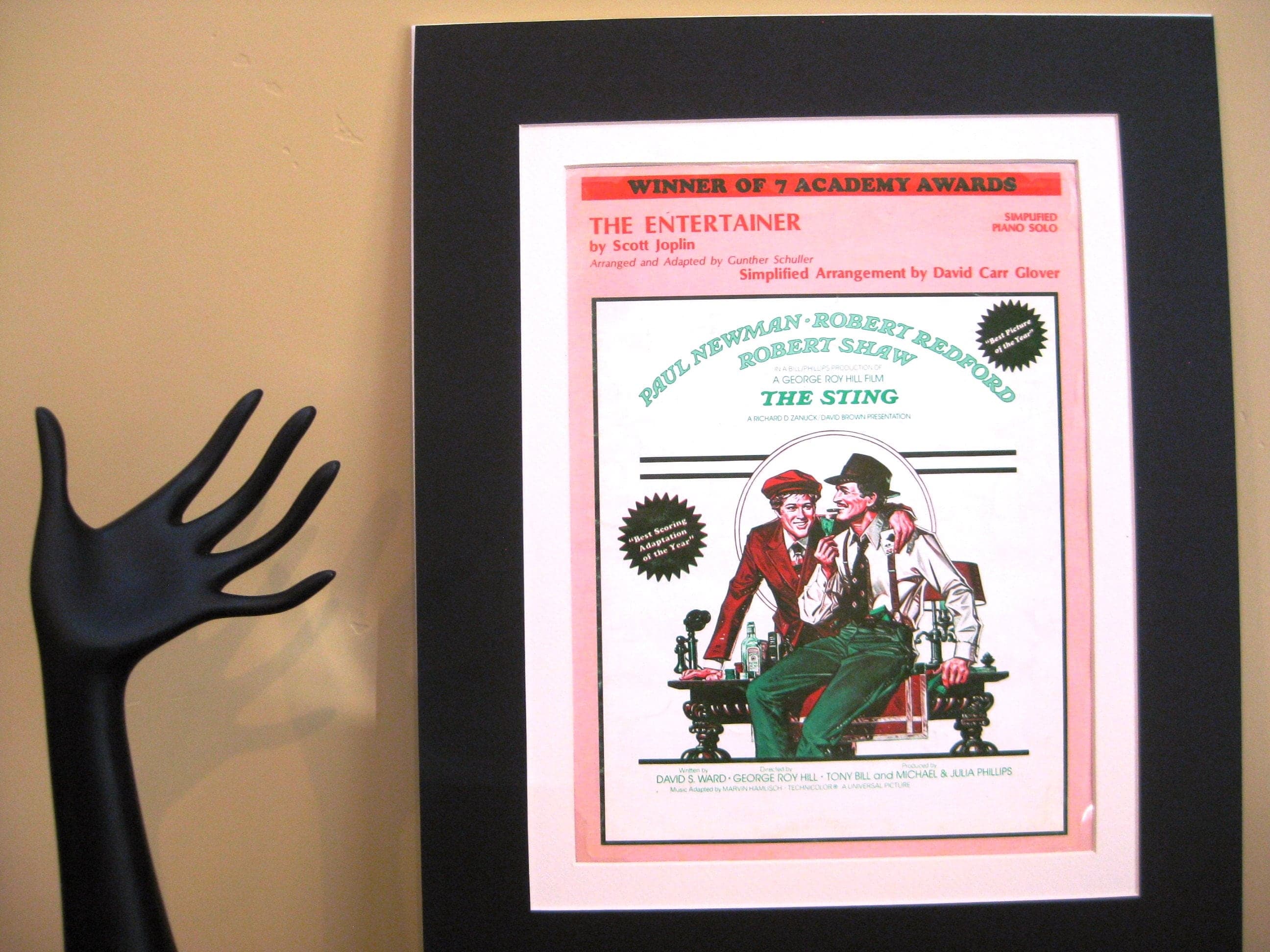 The Sting Sheet Music, Paul Newman & Robert Redford, Matted 14x18