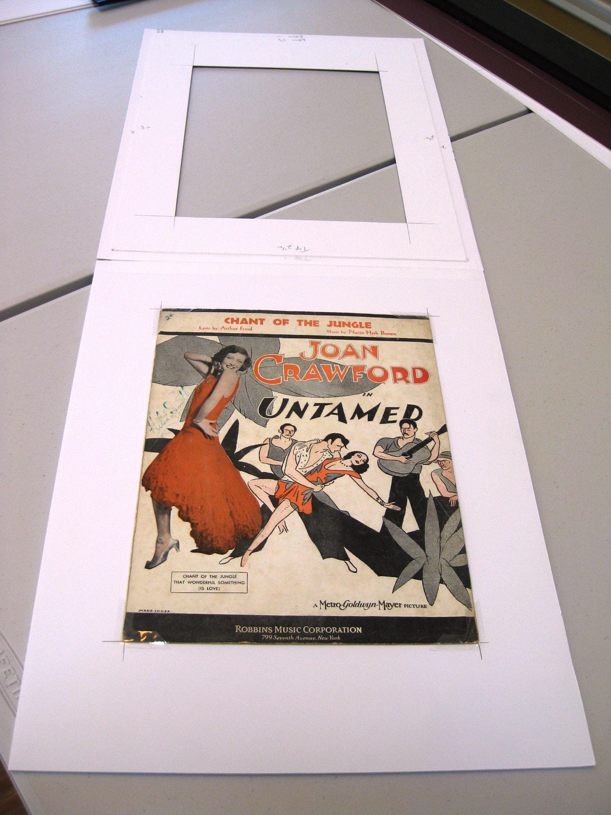 Vintage Joan Crawford Sheet Music, Chant of the Jungle, Matted 14x18 - image 4