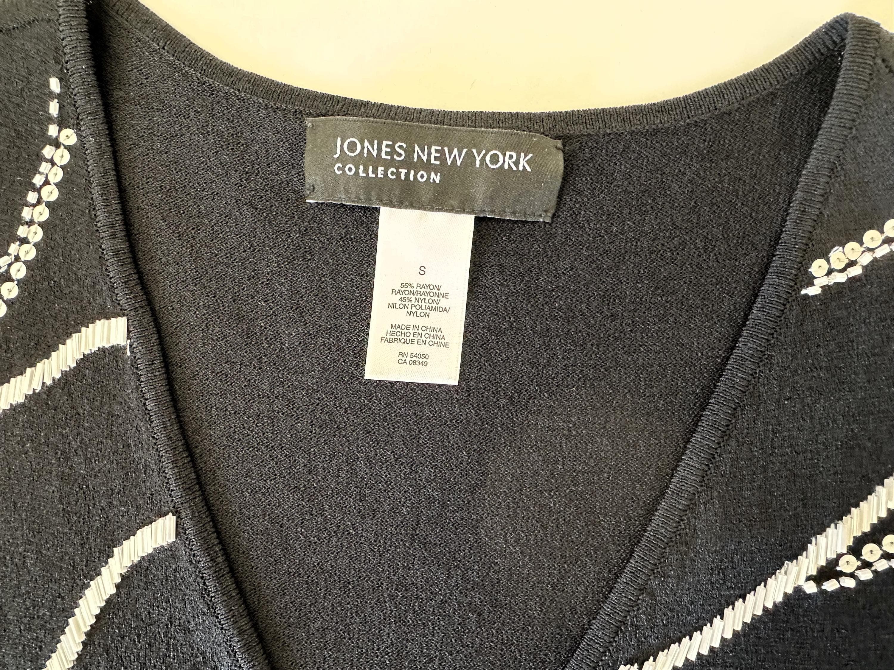 Vintage Sleeveless Sweater, Beaded Design, Jones New York, Size Small - image 3