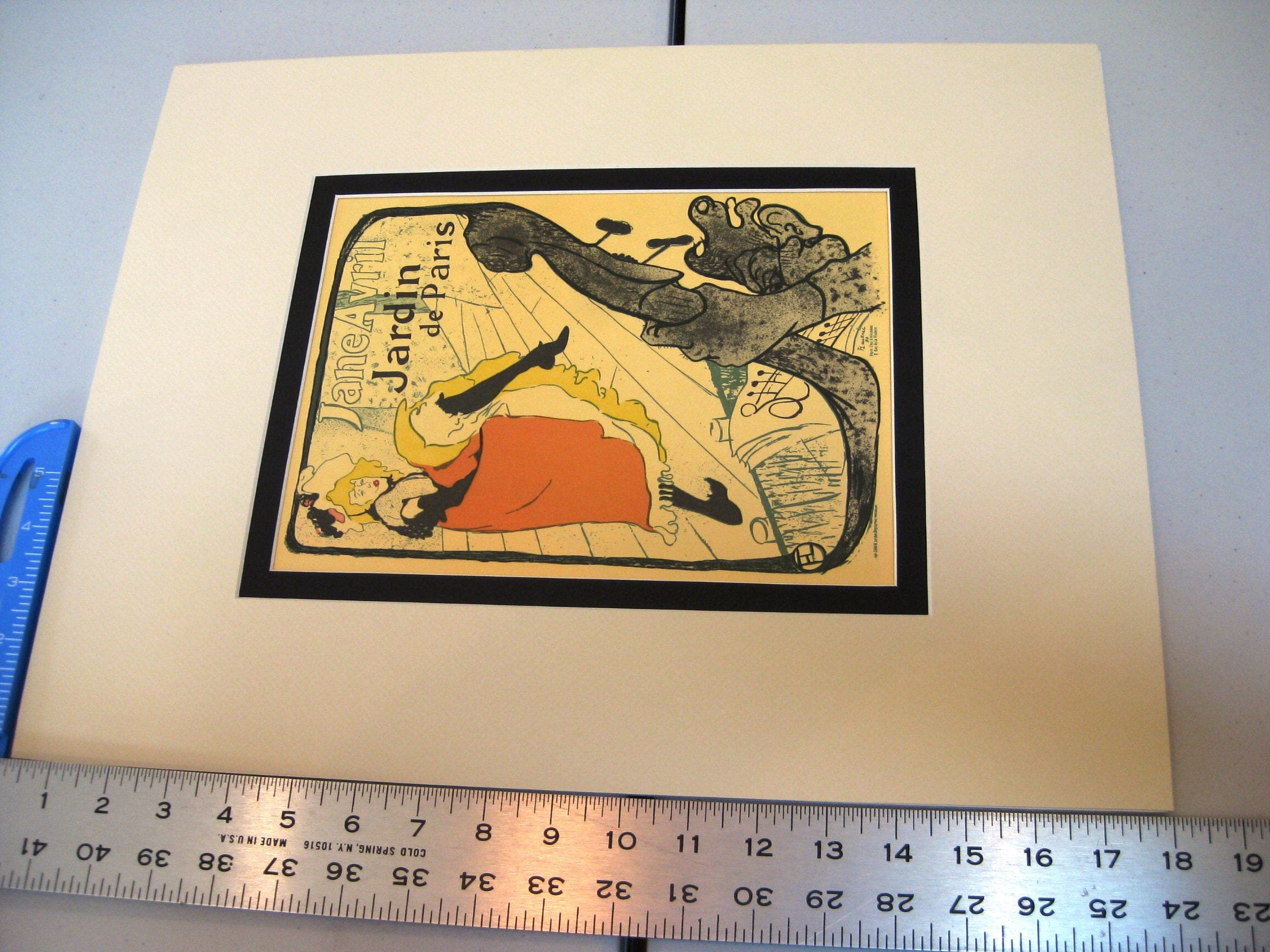 Toulouse Lautrec Jane Avril Print, Matted Vintage Lithograph (14x18) - image 3