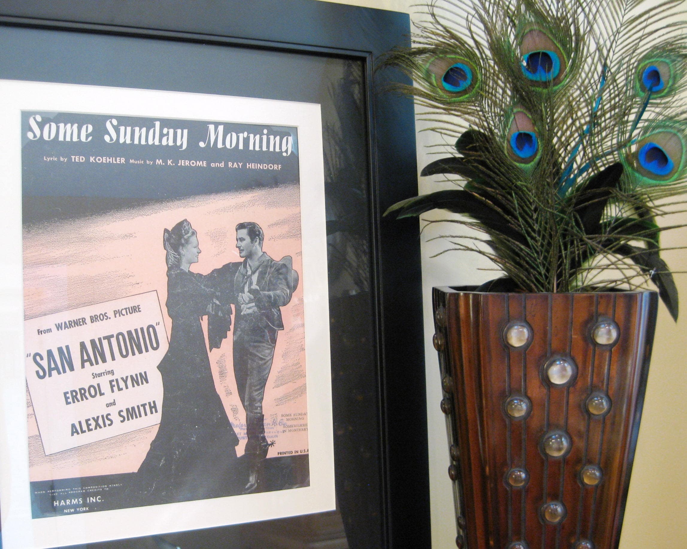 Errol Flynn "San Antonio" Sheet Music, Matted Movie Art - image 3