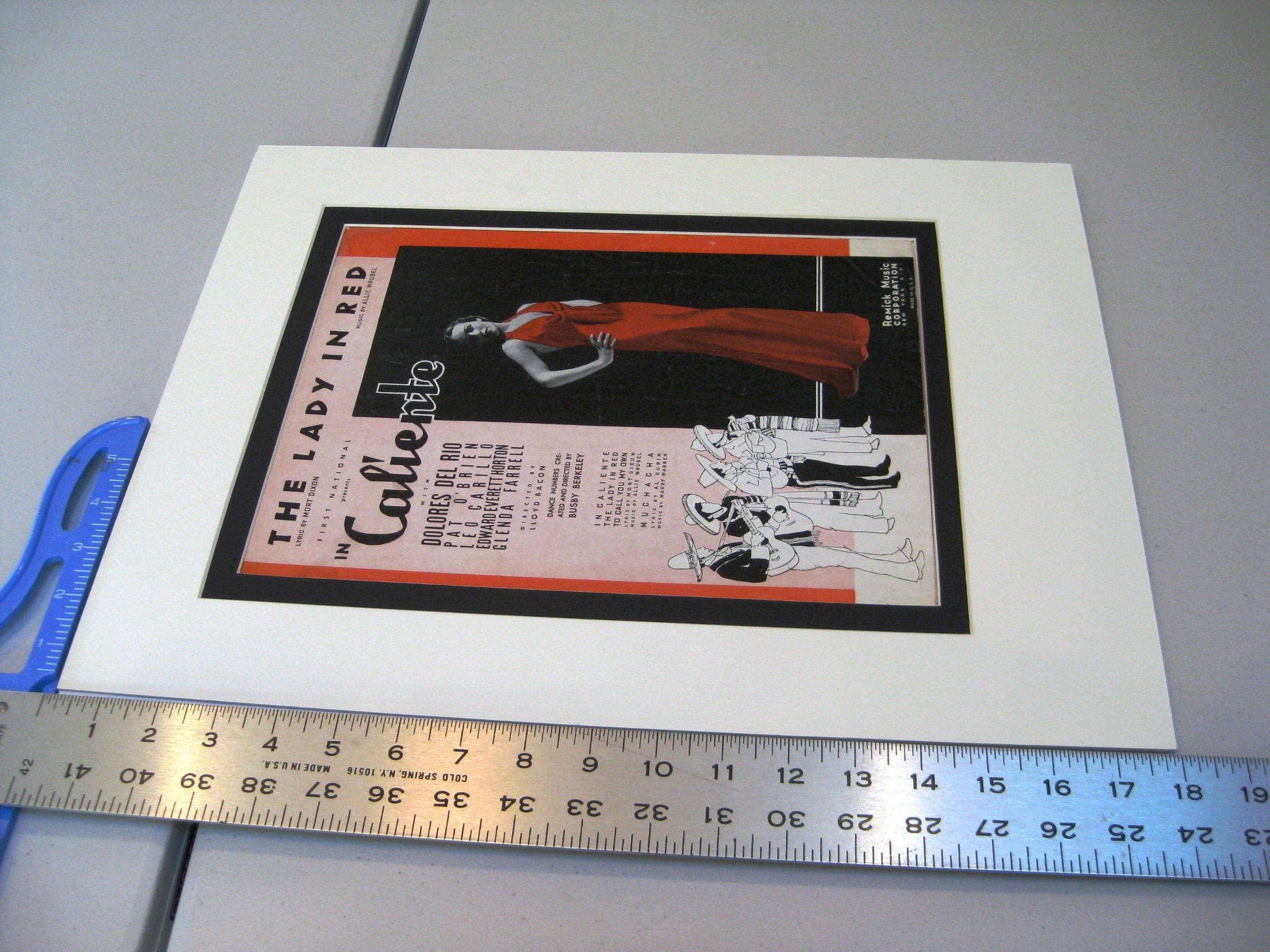 Vintage "The Lady in Red" Sheet Music, 1935, Dolores Del Rio, Matted - image 4