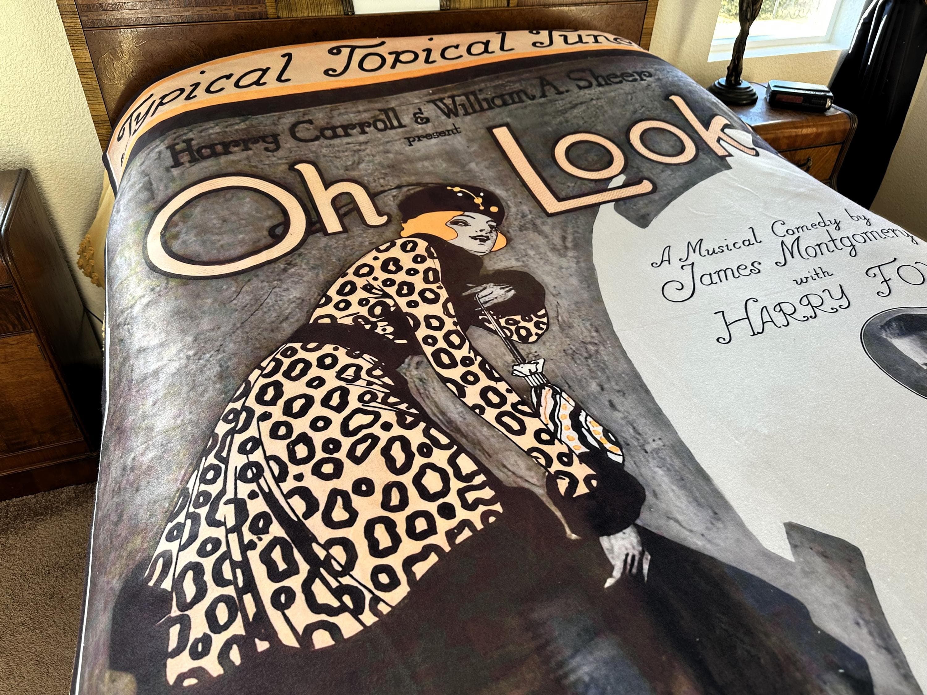 Blanket Vintage Sheet Music Cover Graphic, “Oh Look!” 81 x 60 Inches - image 3