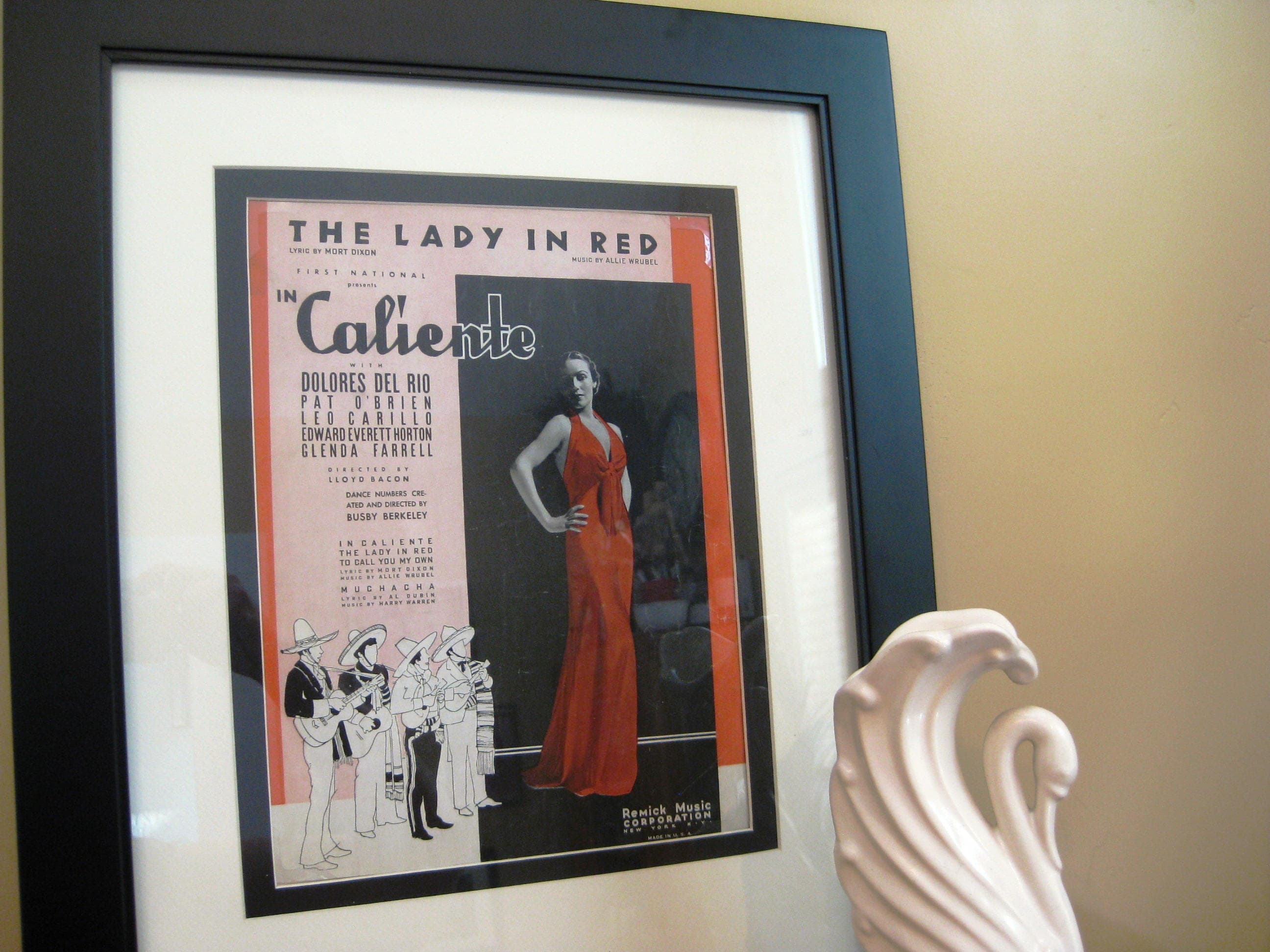 Vintage "The Lady in Red" Sheet Music, 1935, Dolores Del Rio, Matted - image 3