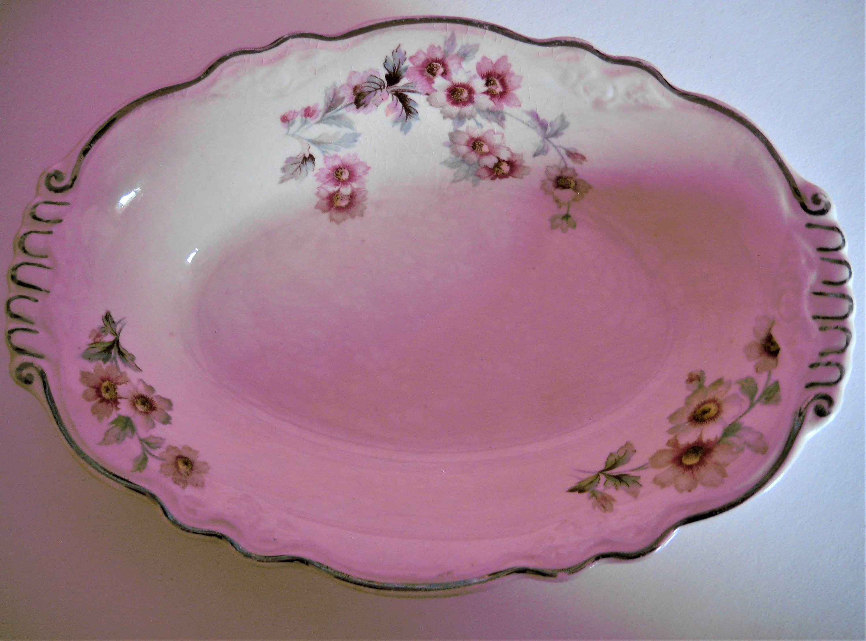 Vintage Homer Laughlin Oval Serving Bowl, Virginia Rose Pattern - image 3