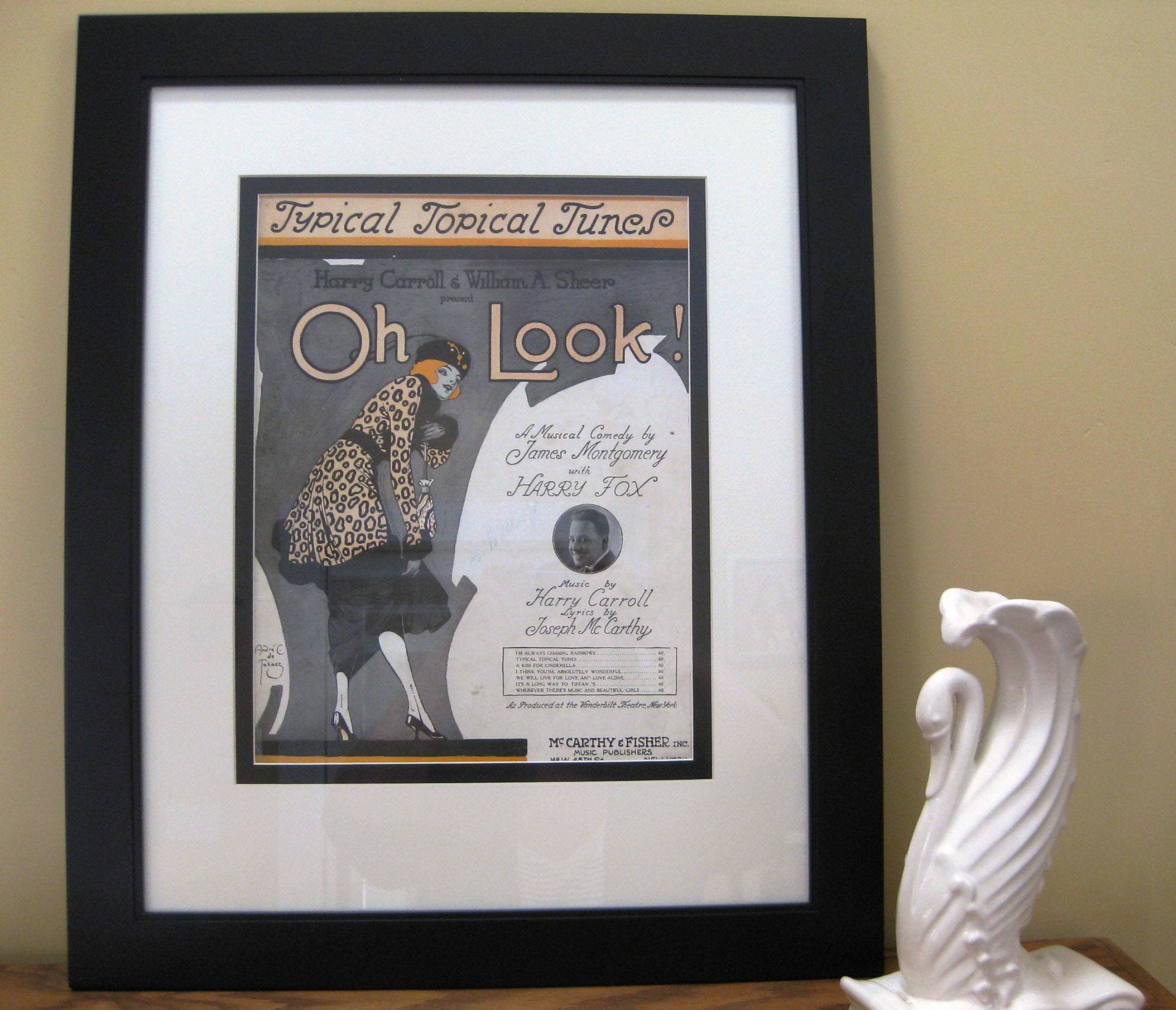 Vintage "Typical Topical Tunes" Sheet Music, 1918, Matted Wall Art - image 3