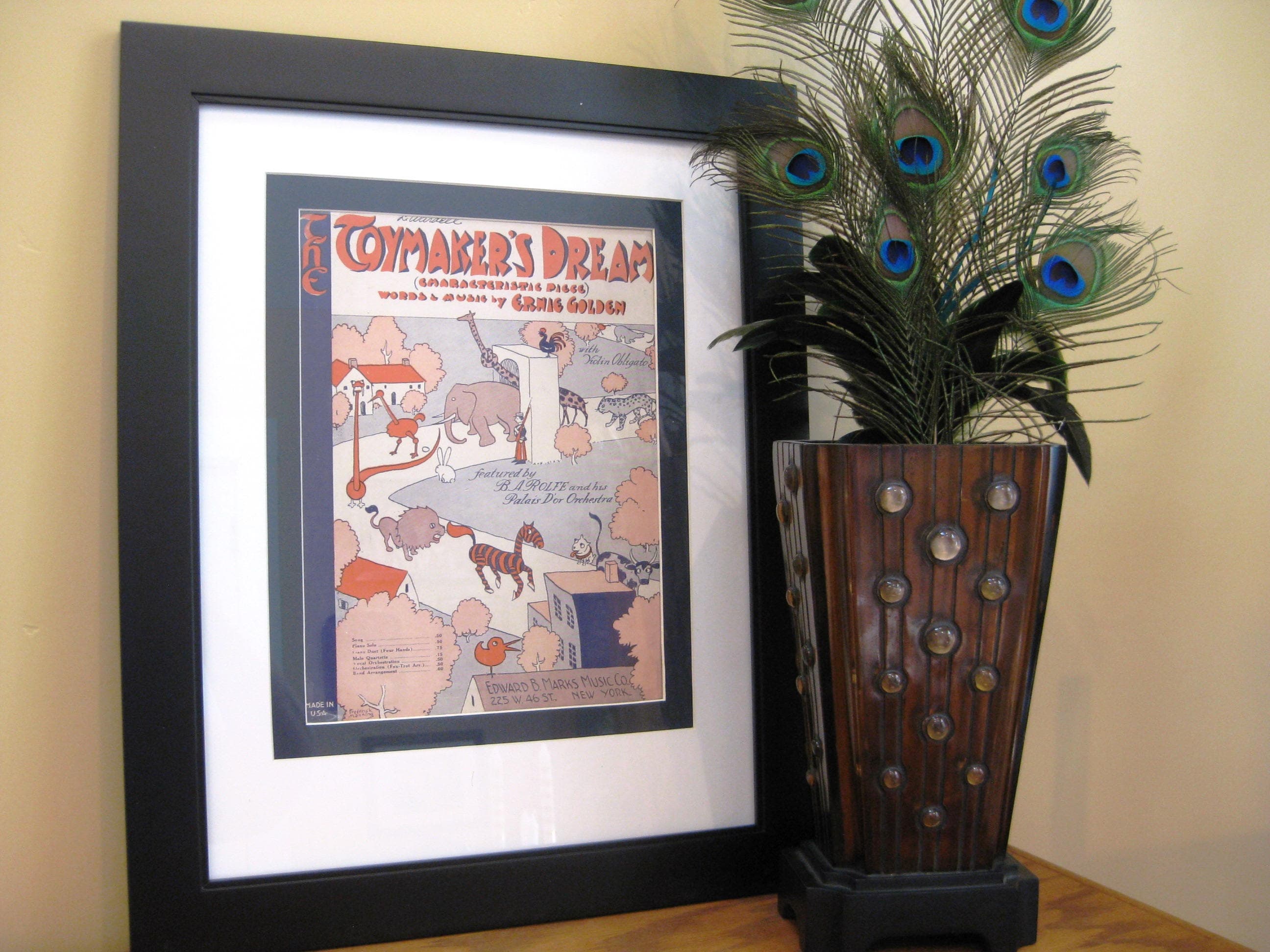 Vintage "The Toymaker’s Dream" Sheet Music, Matted Animal Parade Art, 1929 - image 3