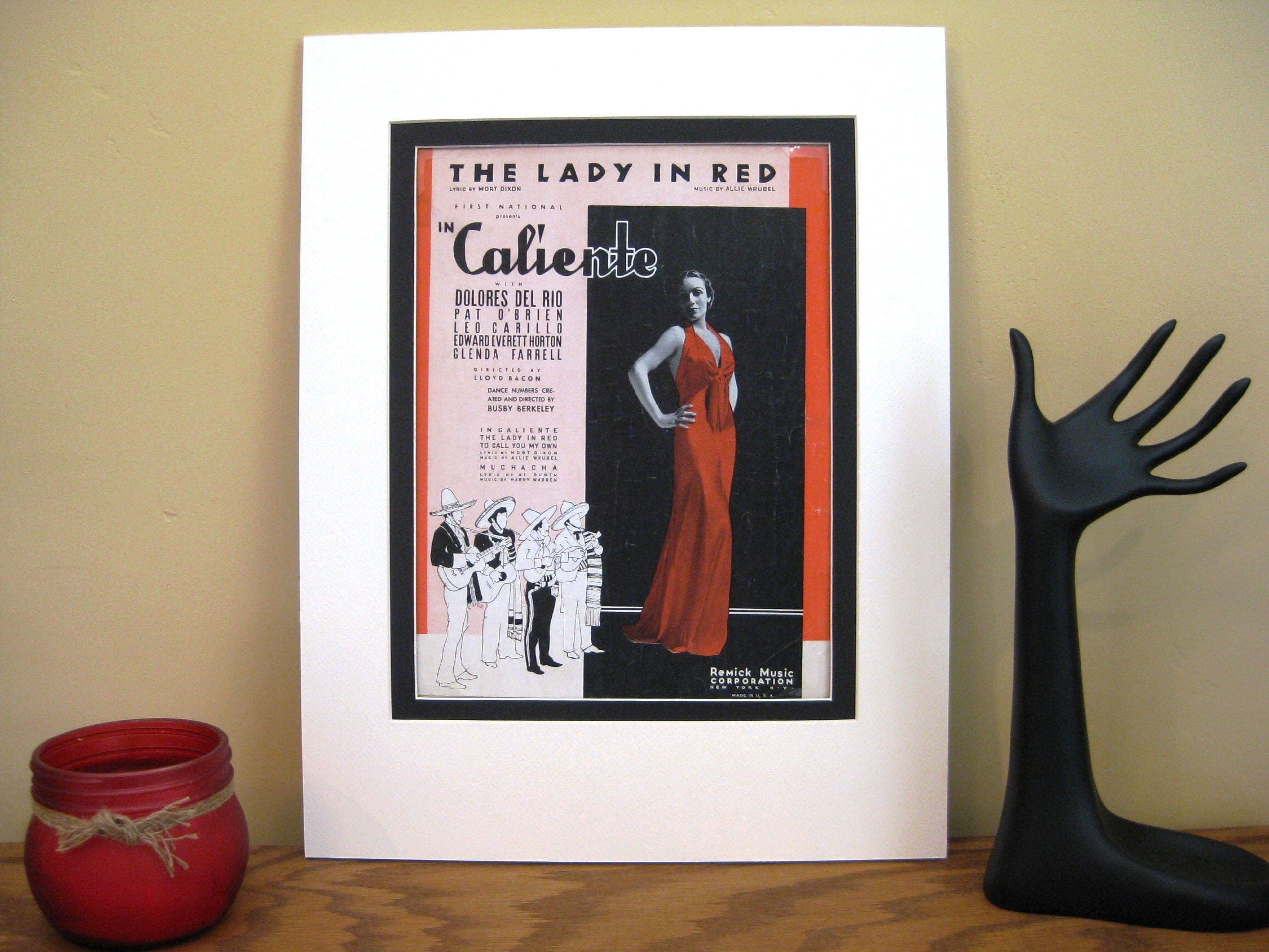 Vintage "The Lady in Red" Sheet Music, 1935, Dolores Del Rio, Matted - image 5