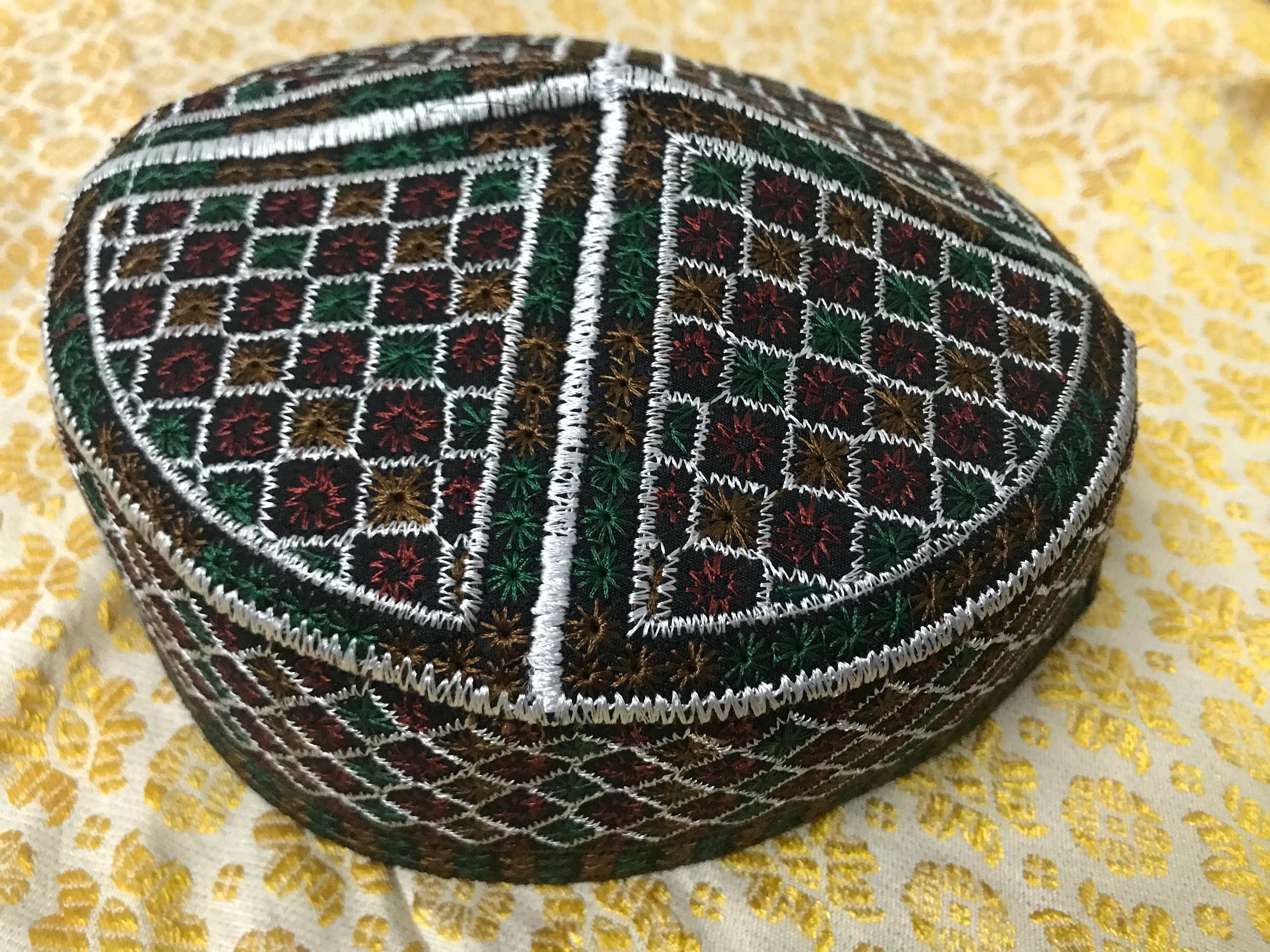 Size 58 F20 tribal vintage cap Islamic Men Hat Muslim salat Imam Hat Embrodery Beanie Kufi prayer ramadan Umrah Hajj Biker Boho Chris Nice