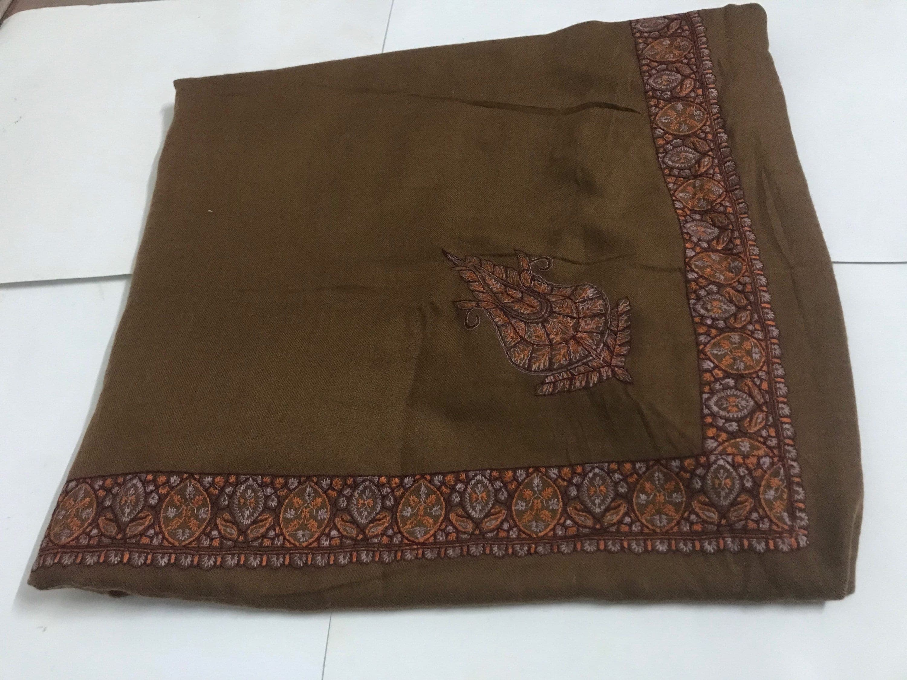Lovely Omani Masar saudi Scarf Shawl Embroidery Dubai Arabian Ramadan Islamic Eid Bedouin sultan Winter Brown DN31