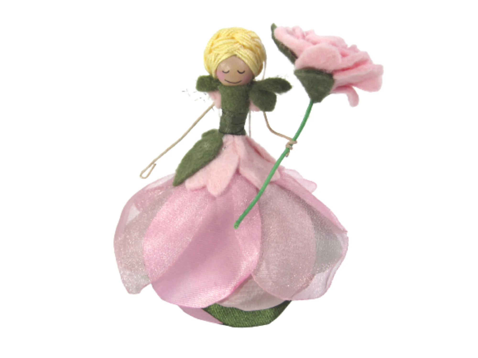 Pink Peony Flower Fairy Ornament, Wooden Fairy Decoration, Gifts for Summer - Fairy Lovers - Gardeners - Nursery - Baby Shower - Birthdays