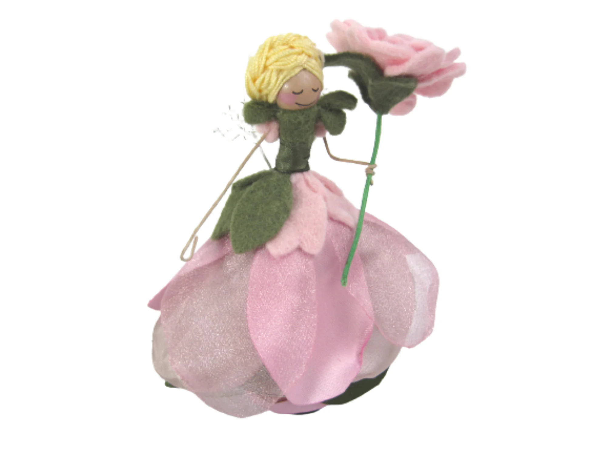 Pink Peony Flower Fairy Ornament, Wooden Fairy Decoration, Gifts for Summer - Fairy Lovers - Gardeners - Nursery - Baby Shower - Birthdays - image 3
