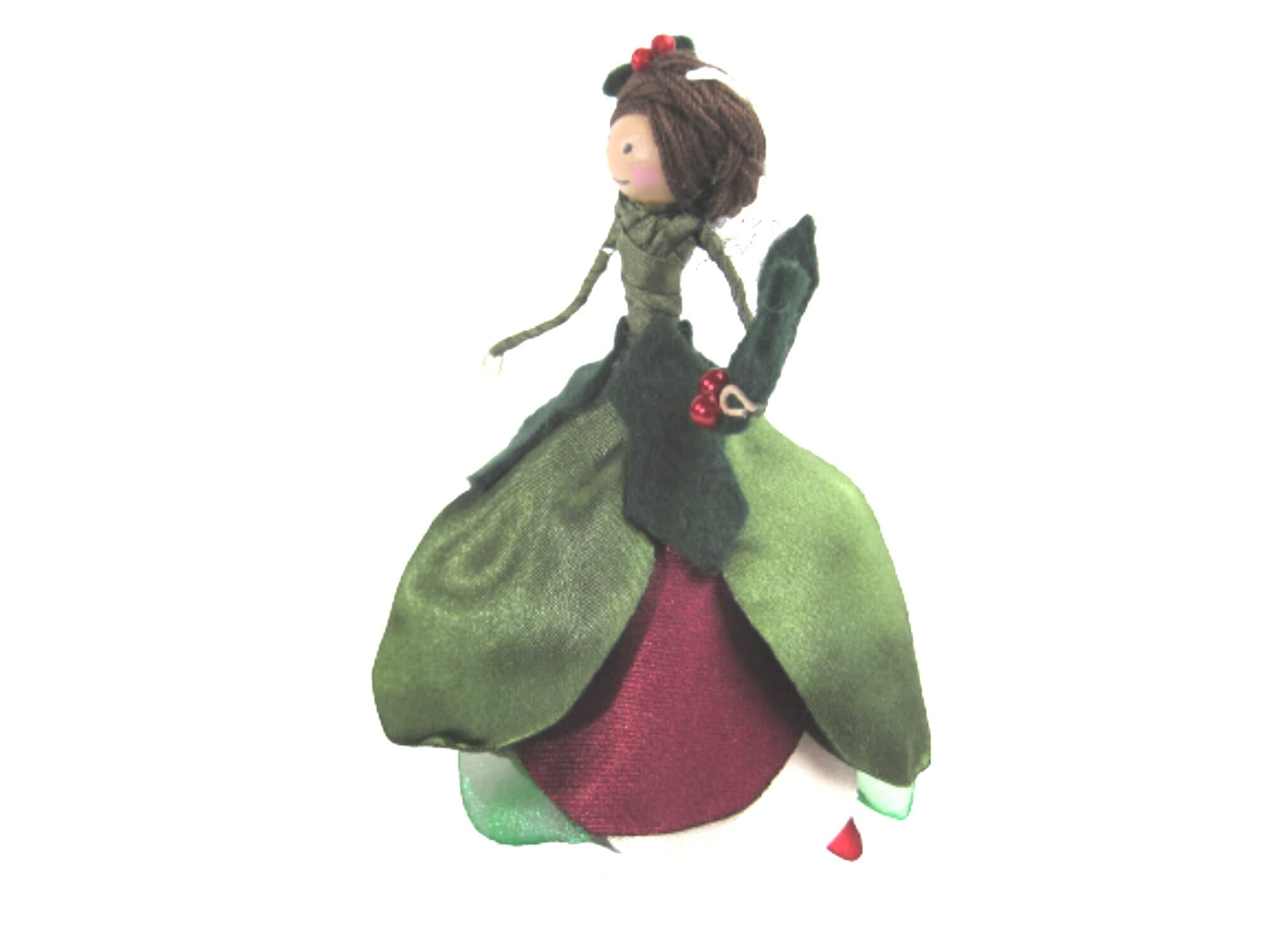 Christmas Holly Fairy Ornament, Festive Holiday Decor, Gifts for Winter Flower Lovers - Fairy Enthusiasts - Girls - Birthdays - Plant Lovers - image 5